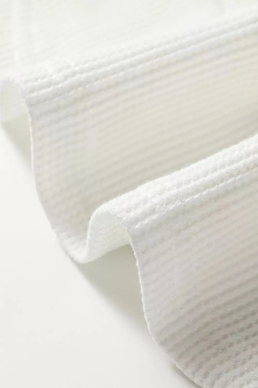 Rounded Neck Long Sleeve Waffle Knit Top - Be Bliss Boutique