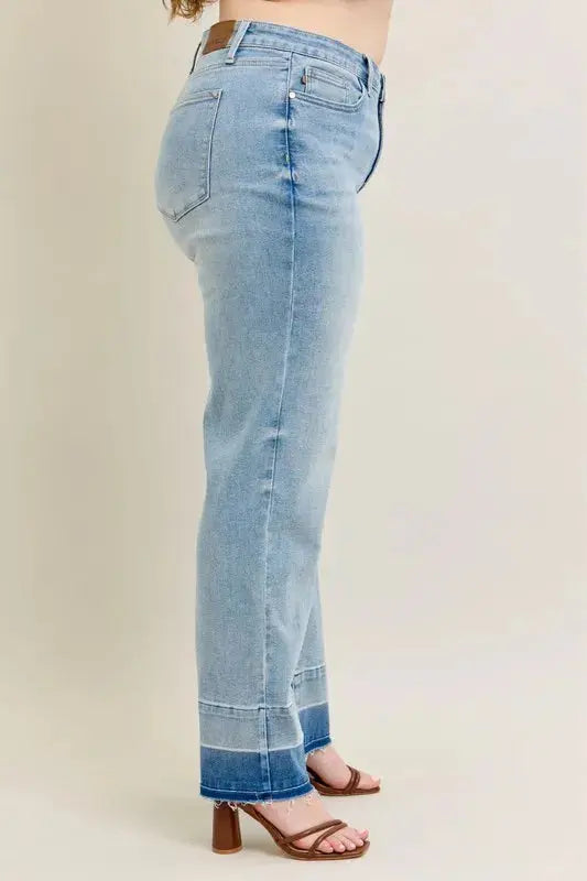 Judy Blue Jeans - Plus Size Mr Release Hem Wide Leg - Be Bliss Boutique