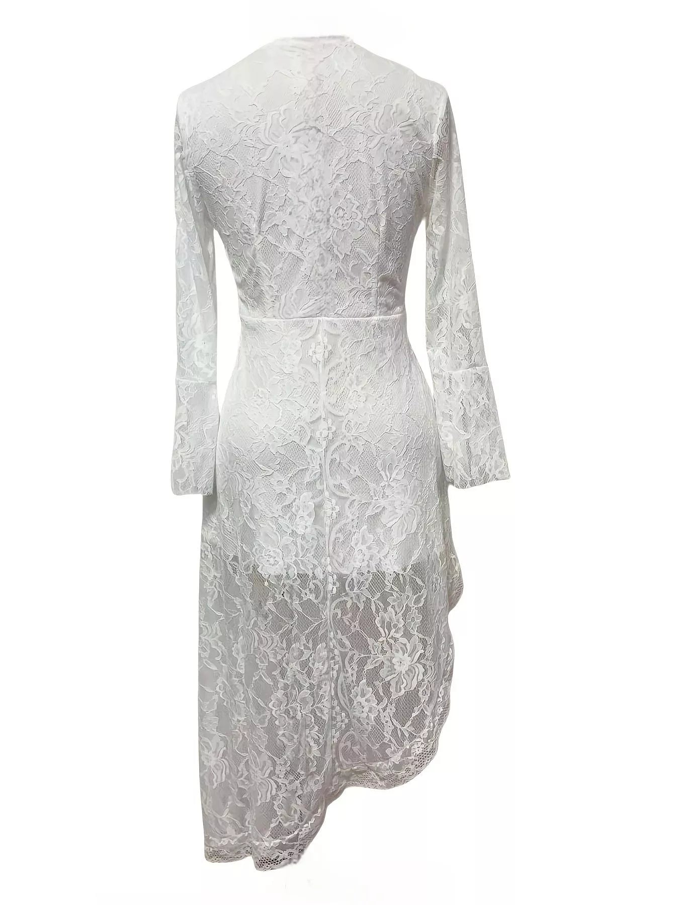 Lace Asymmetrical Hem Dress - Be Bliss Boutique