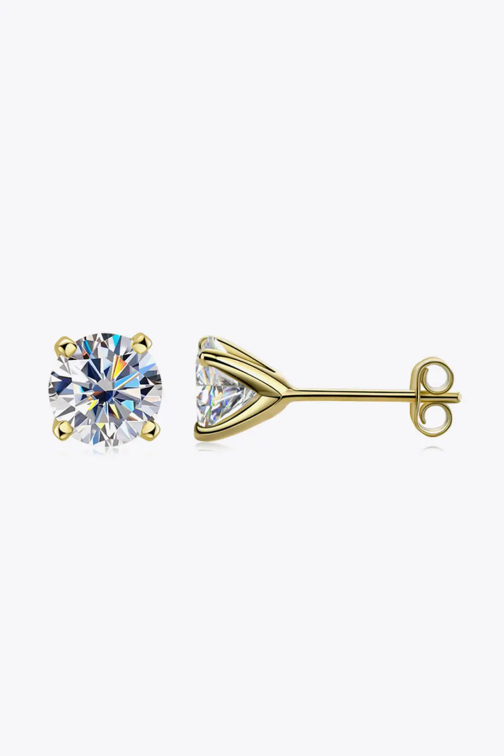 925 Sterling Silver 1 Carat Moissanite Stud Earrings - Be Bliss Boutique
