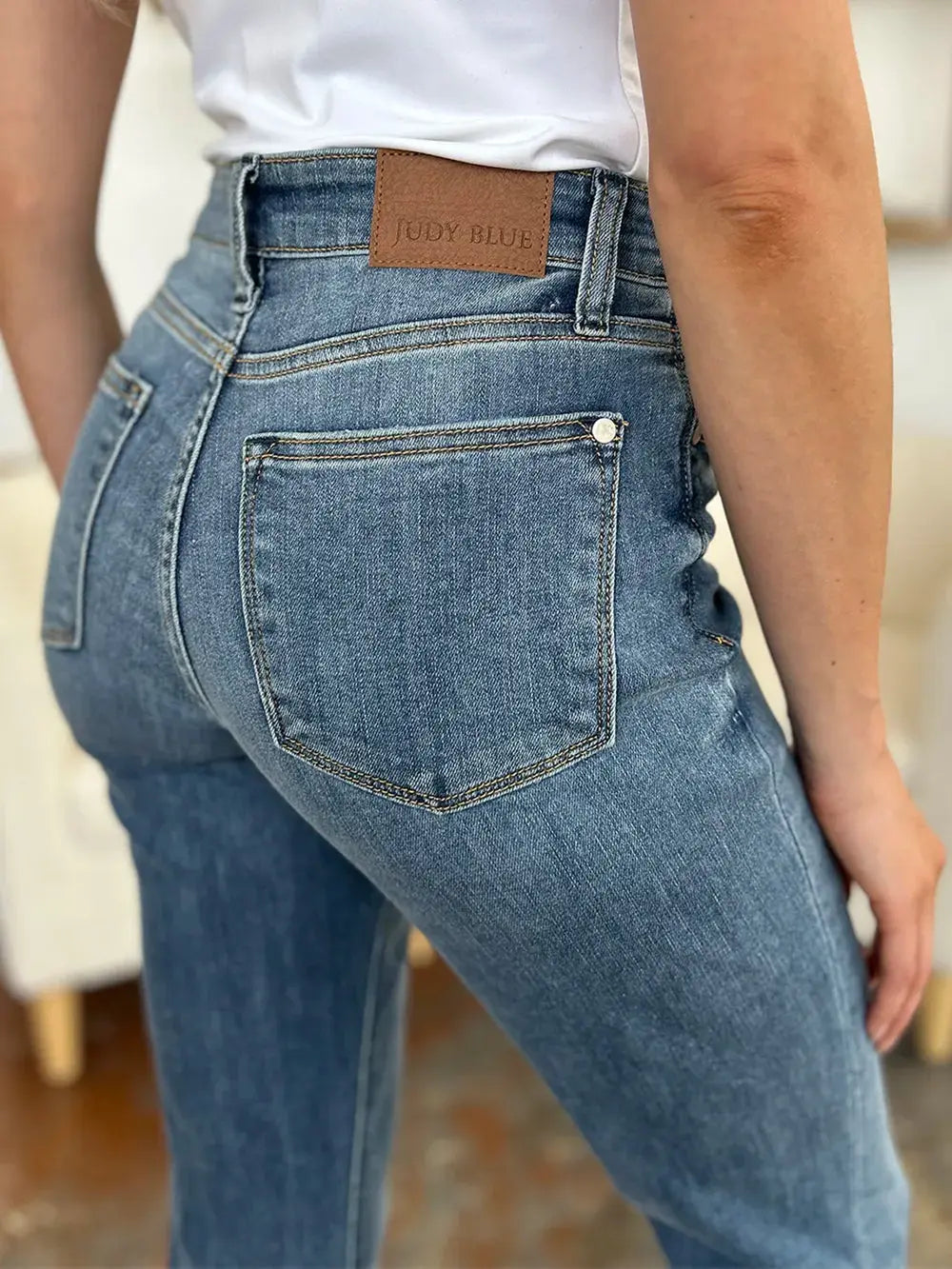 Full Size/Plus Size Cuffed Hem Slim Judy Blue Jeans - Be Bliss Boutique