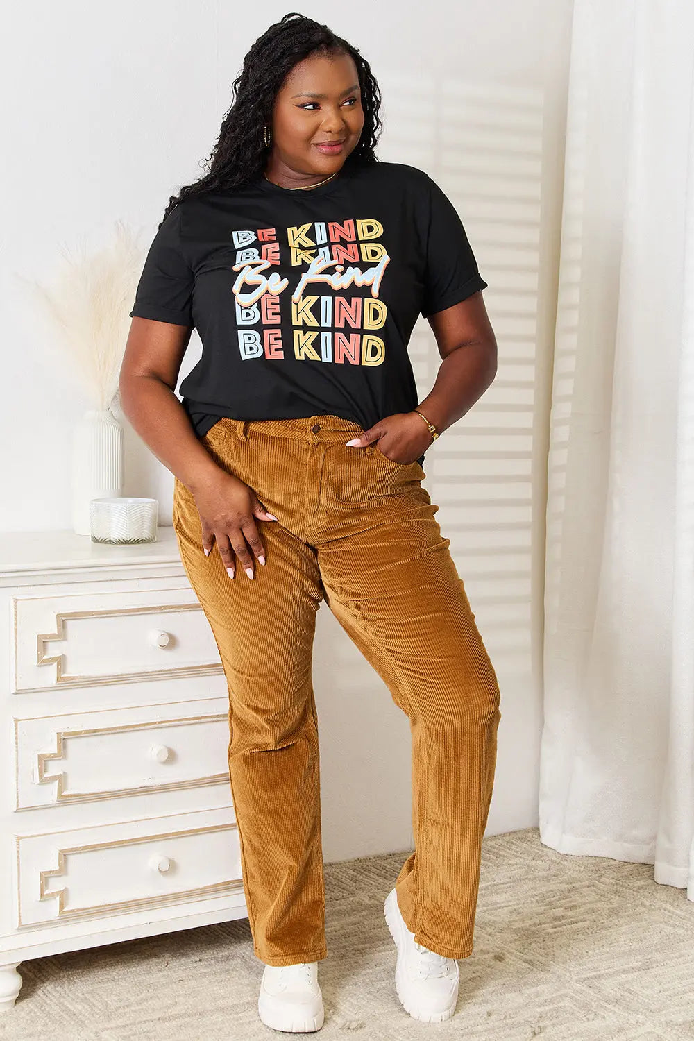 Simply Love BE KIND Round Neck Womens Graphic T Shirt - Be Bliss Boutique