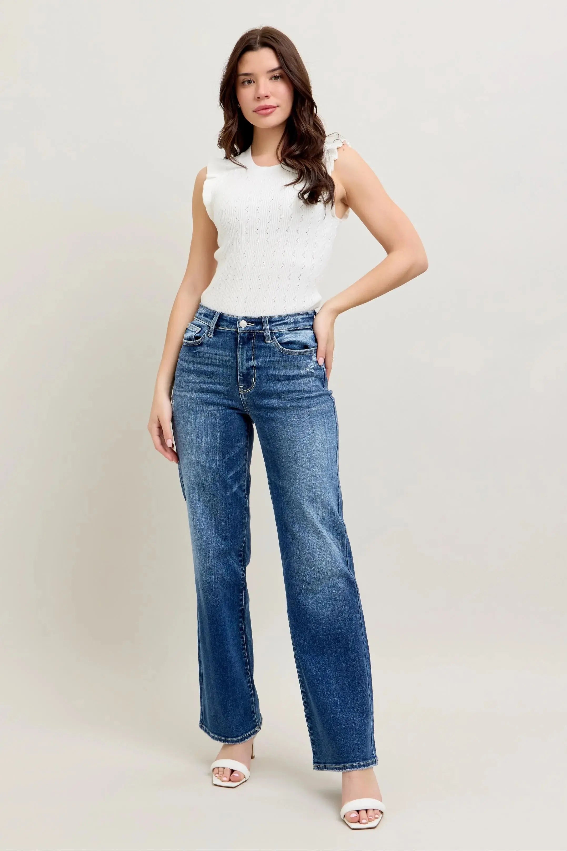 Judy Blue Jeans - Full Size/Plus Size High Waist 90's Straight Leg - Be Bliss Boutique