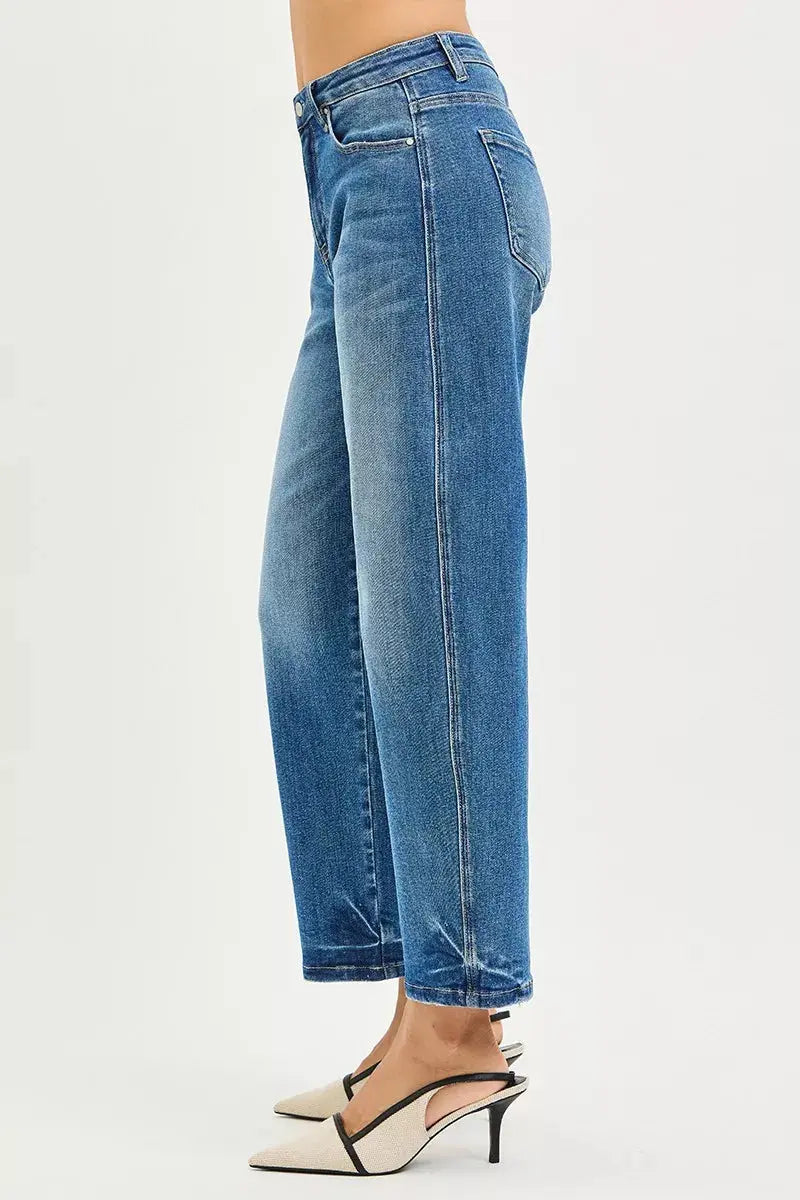 RISEN Jeans - Slouchy Cropped Barrel Jeans - Be Bliss Boutique