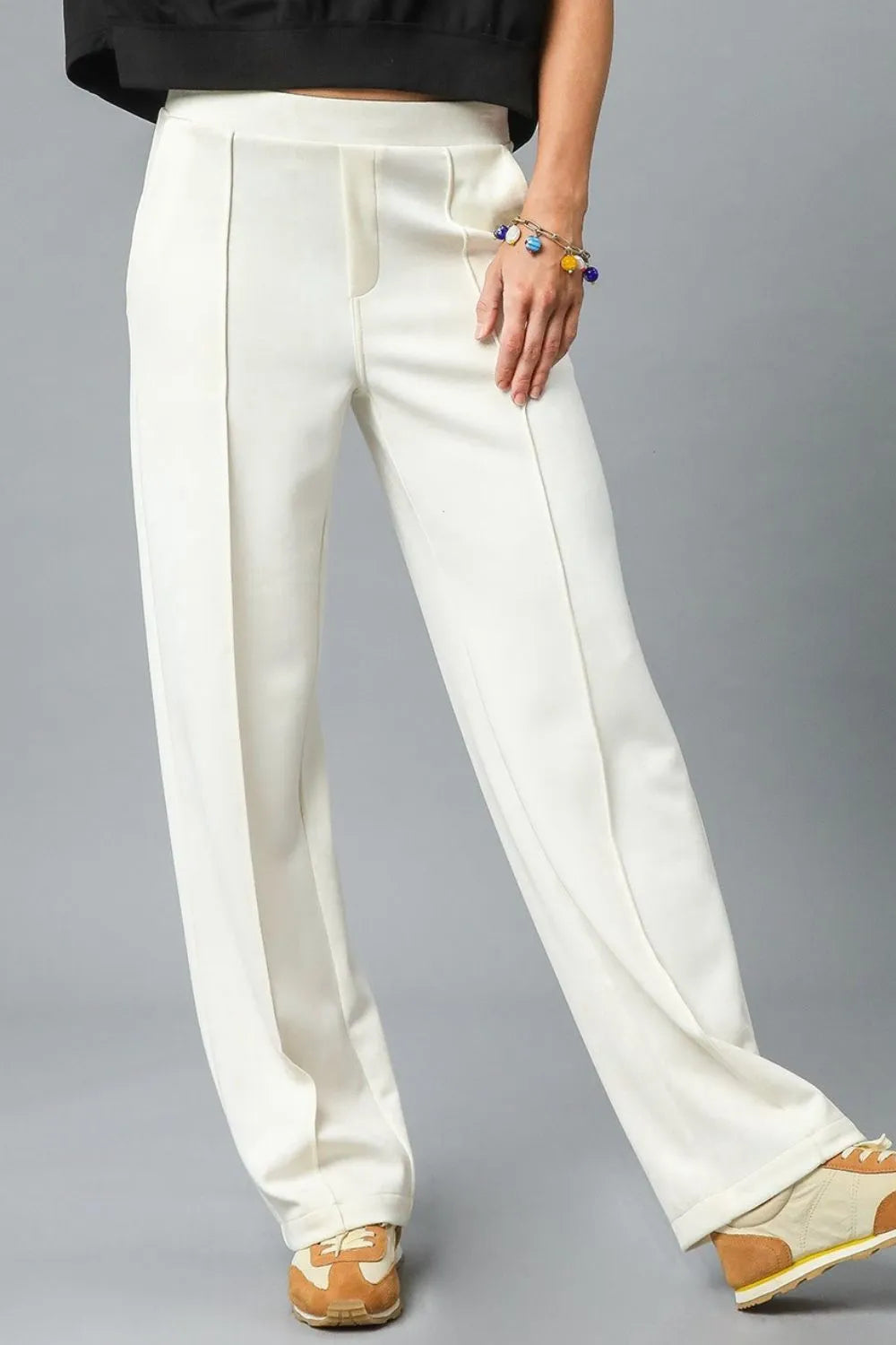 Umgee High Waisted Wide Leg Pants - Be Bliss Boutique