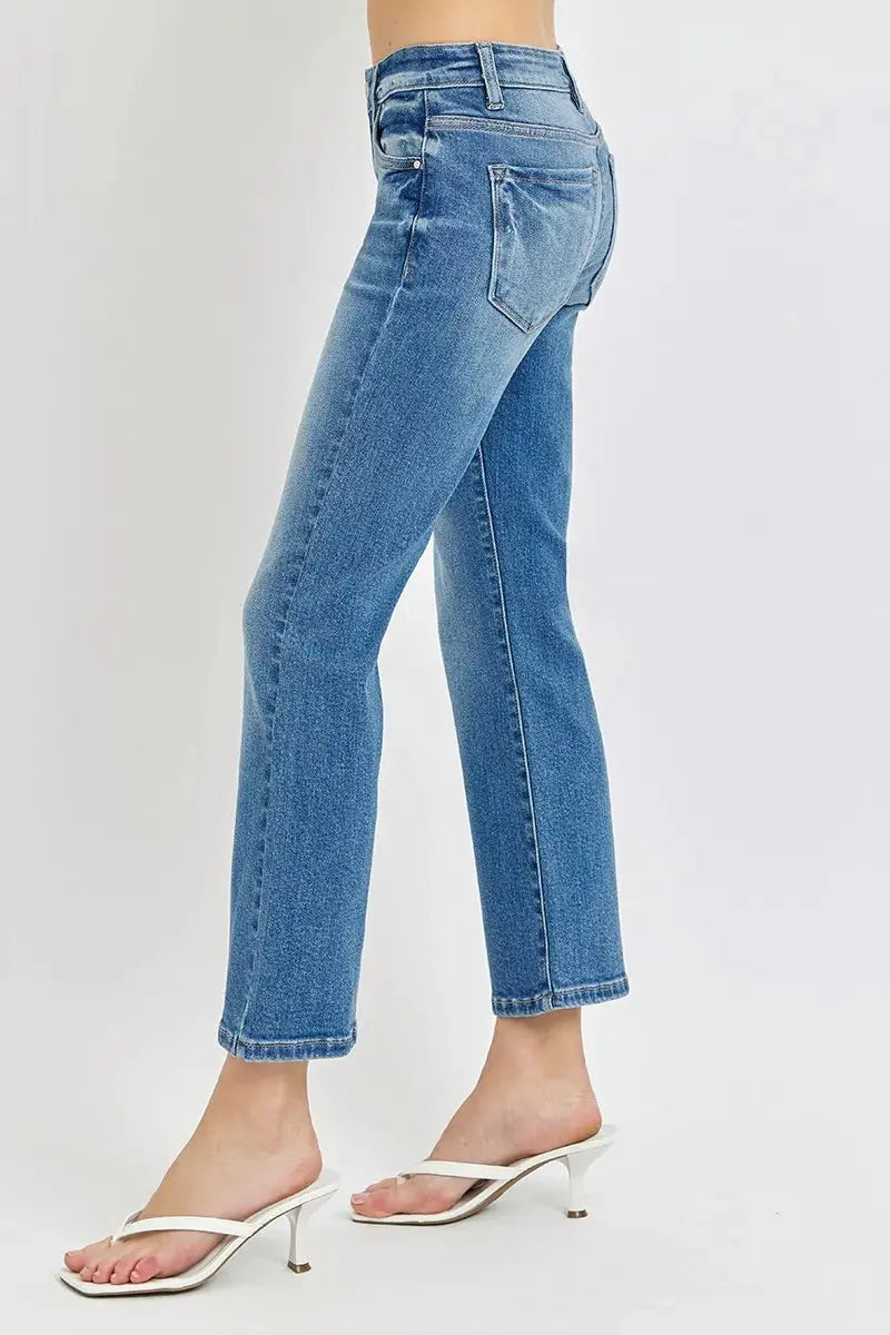 Full/Plus Size Low Rise Crop Flare RISEN Jeans - Be Bliss Boutique