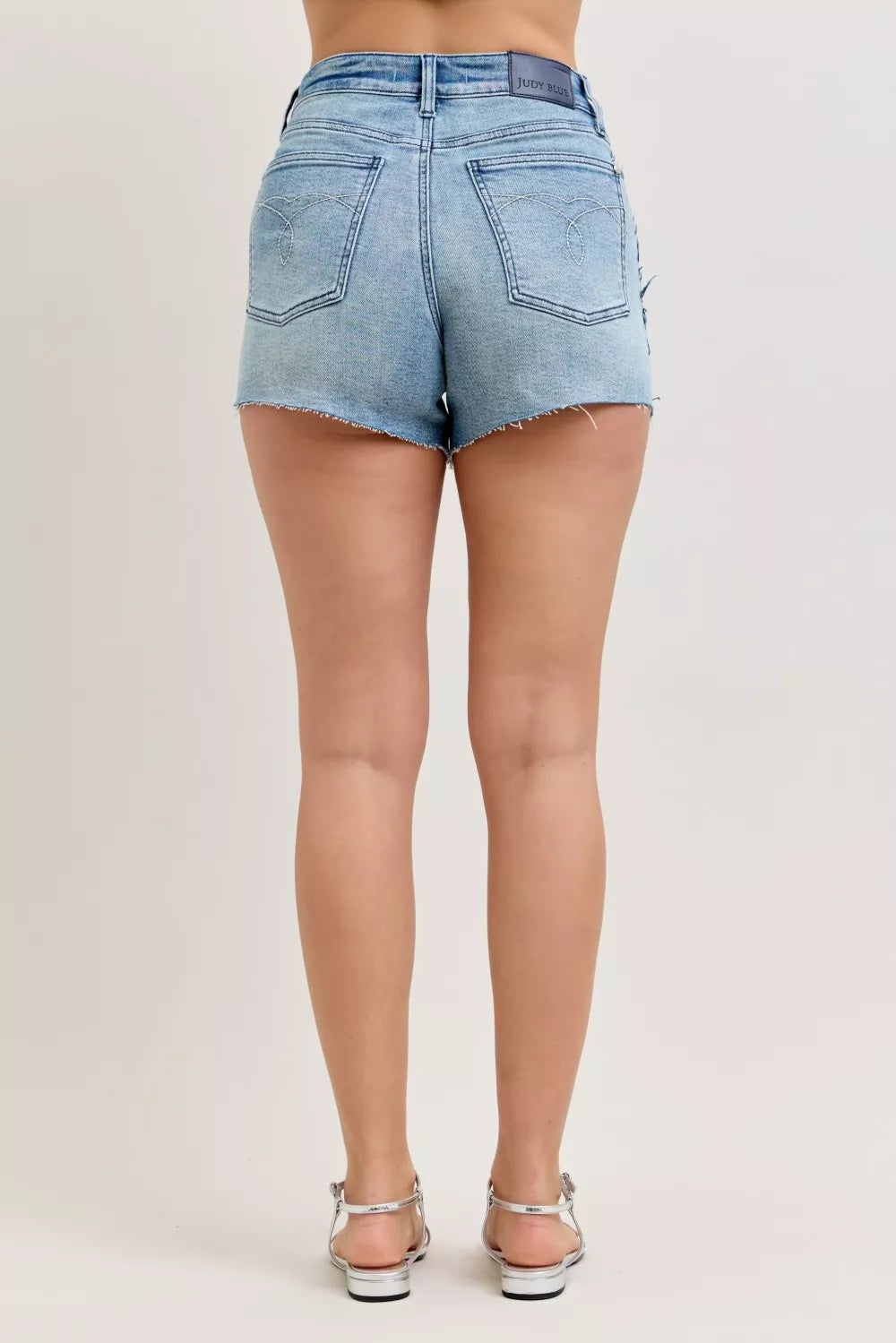 Judy Blue Hw Rigid Magic Cut Off Denim Shorts with Raw Side Seams - Be Bliss Boutique