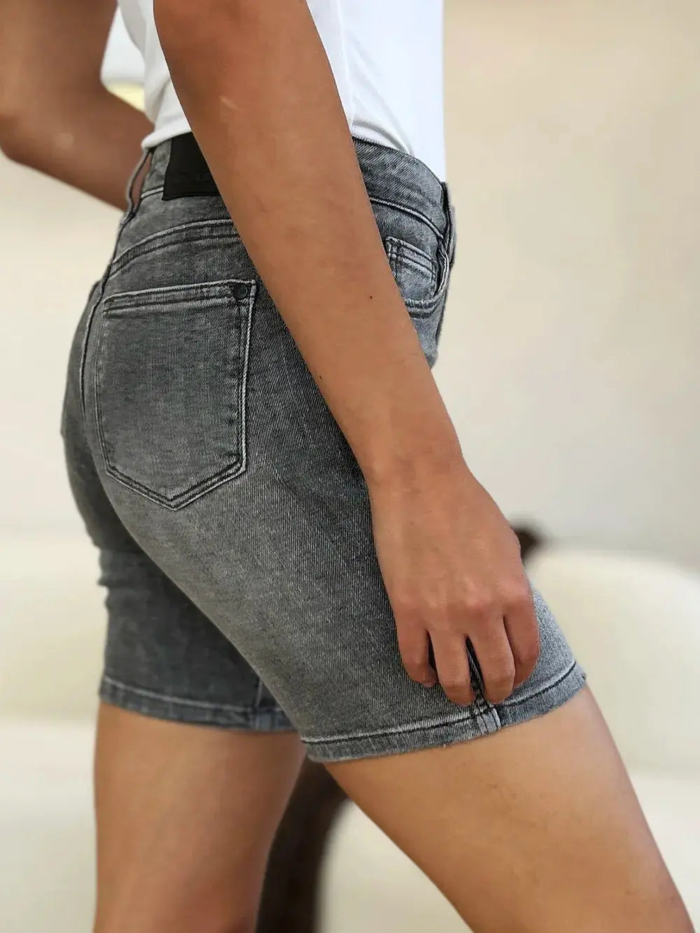 Full Size High Waist Washed Denim Shorts by Judy Blue Jeans - Be Bliss Boutique