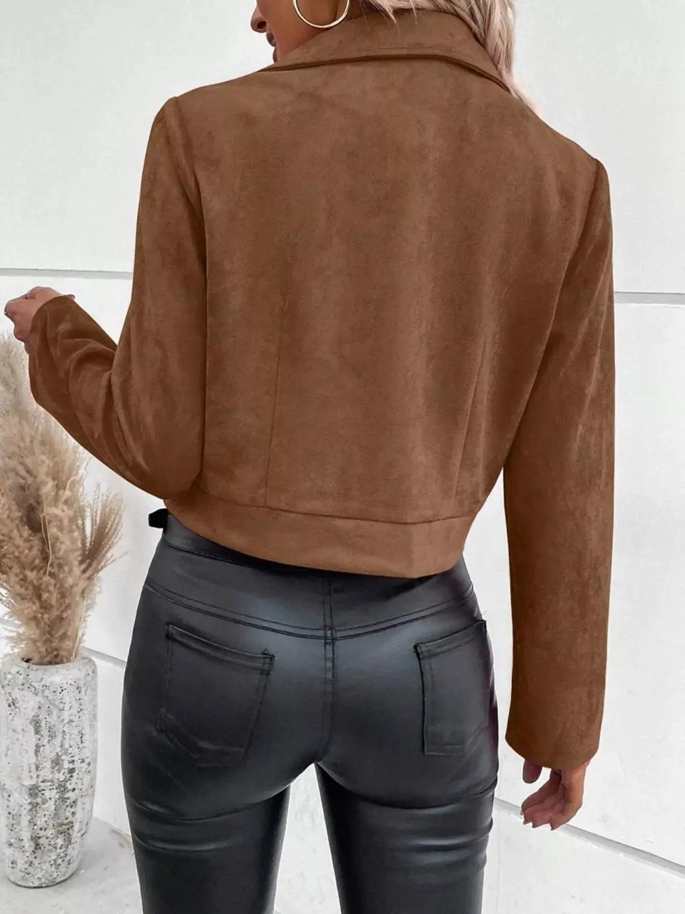 Zip Up Cropped Jacket - Be Bliss Boutique