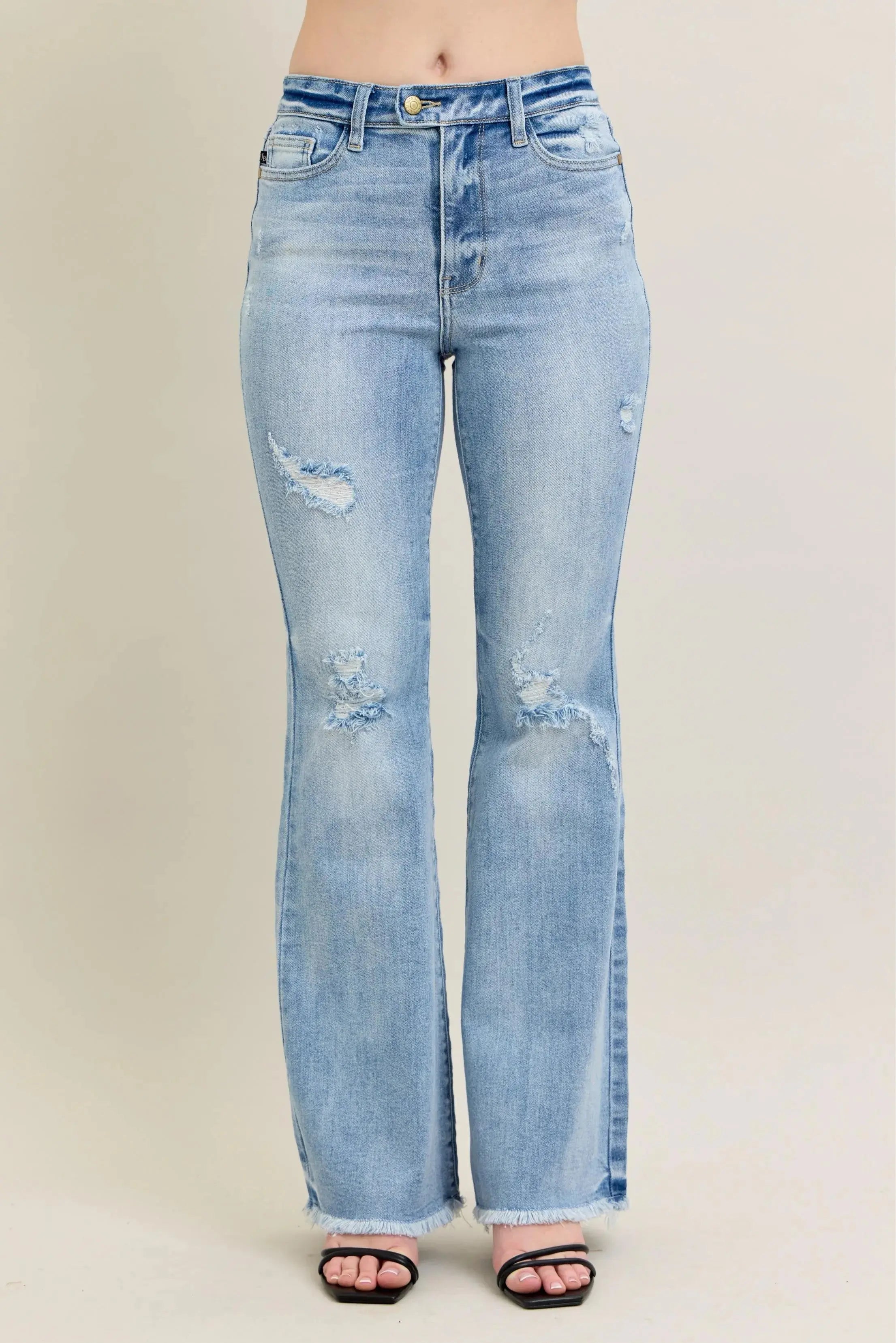 Judy Blue Jeans - Plus Size High Waist Flare Leg w/ Shield Pockets - Be Bliss Boutique
