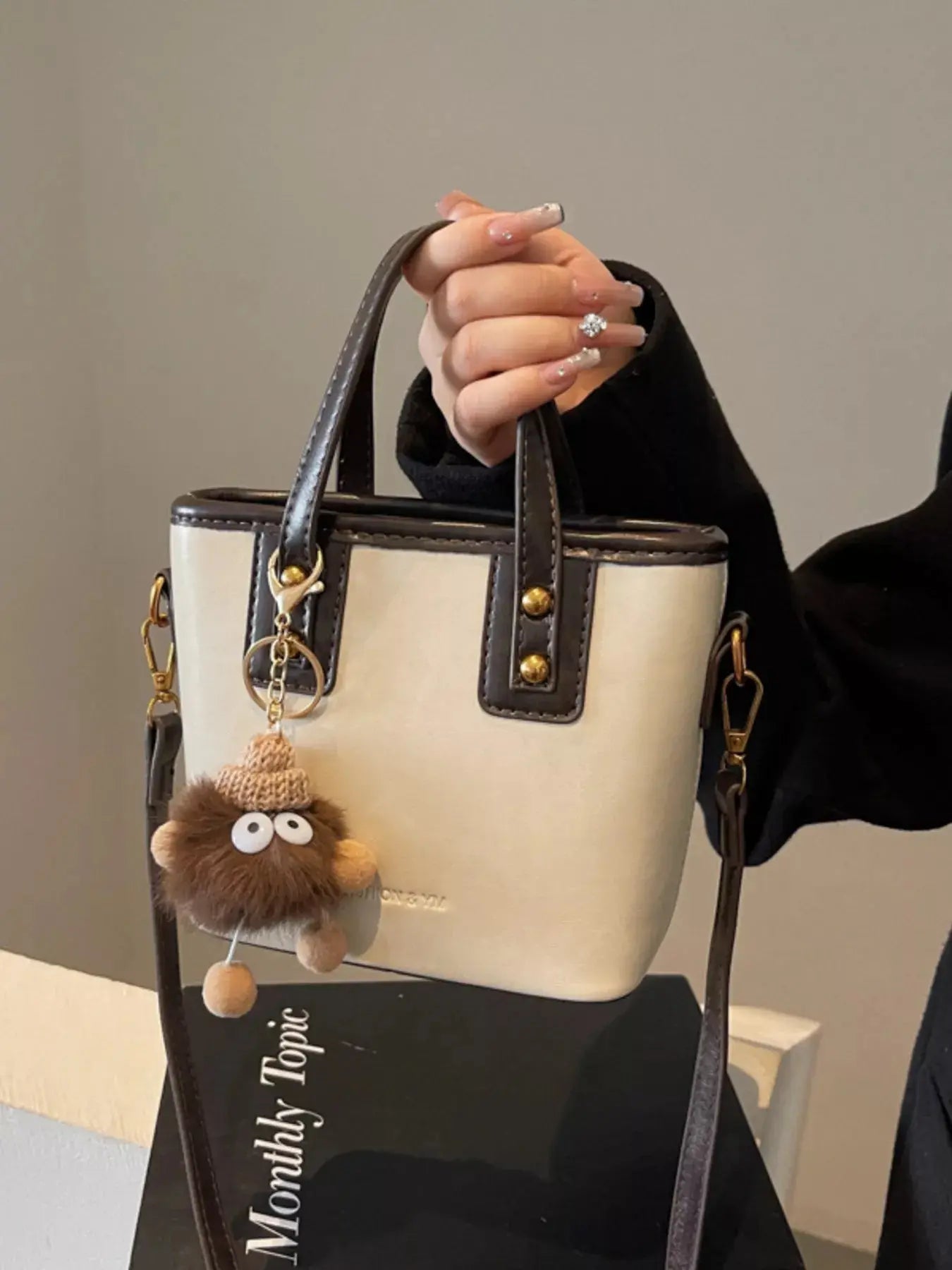 Leather Crossbody Bag with Charm - Be Bliss Boutique