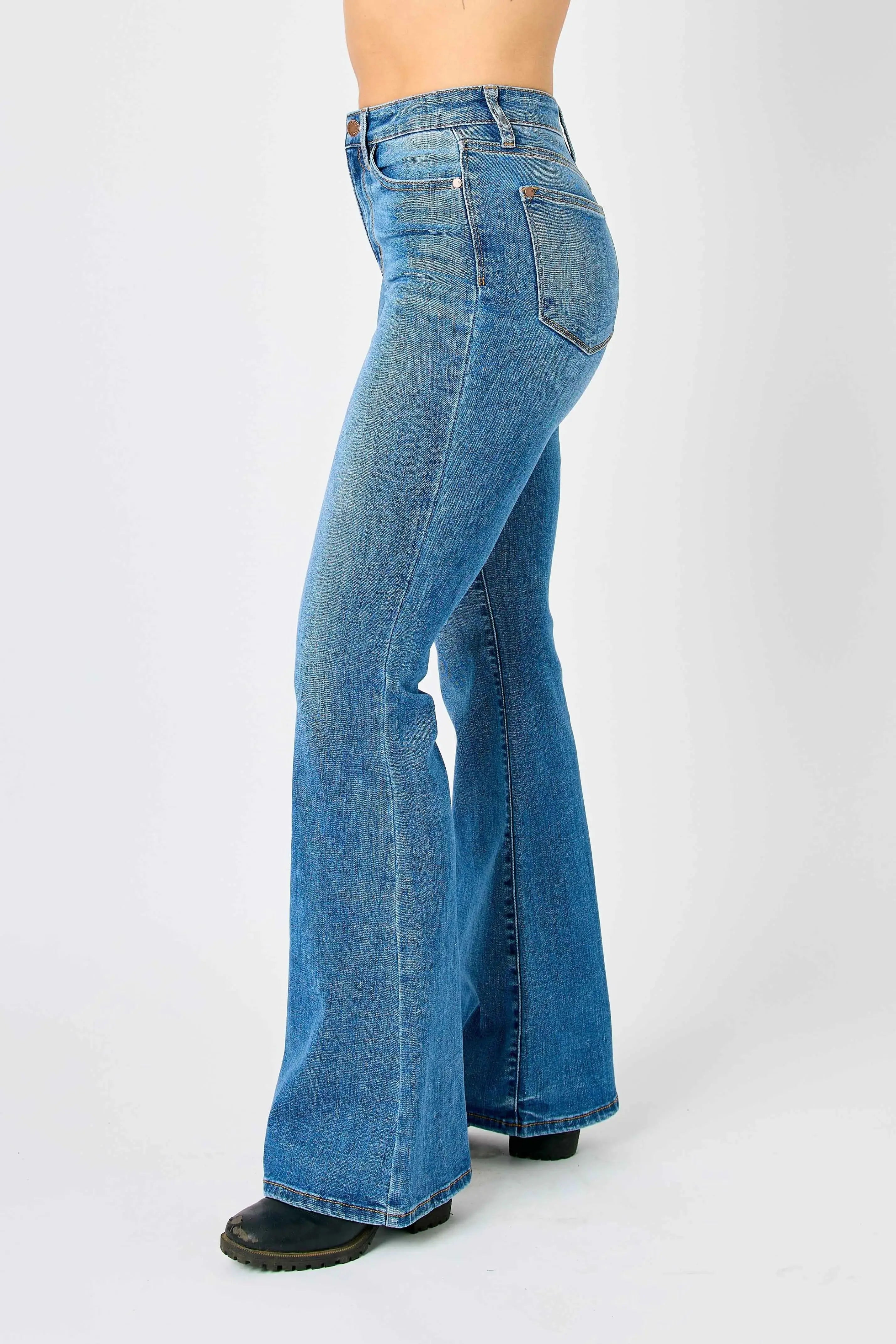 High Waist Classic Flare Judy Blue Jeans – Full & Plus Size - Be Bliss Boutique