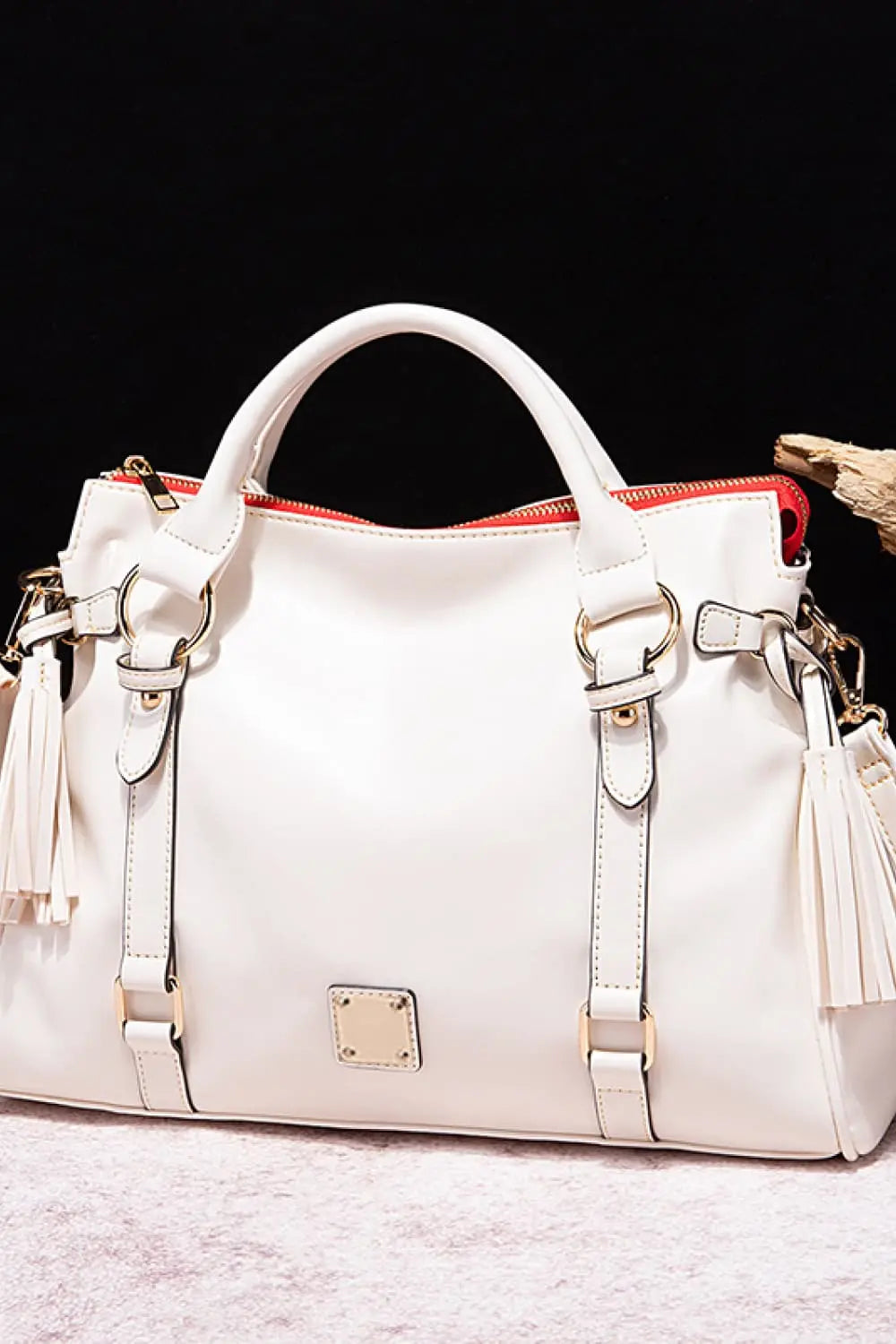 PU Leather Handbag with Tassels - Be Bliss Boutique