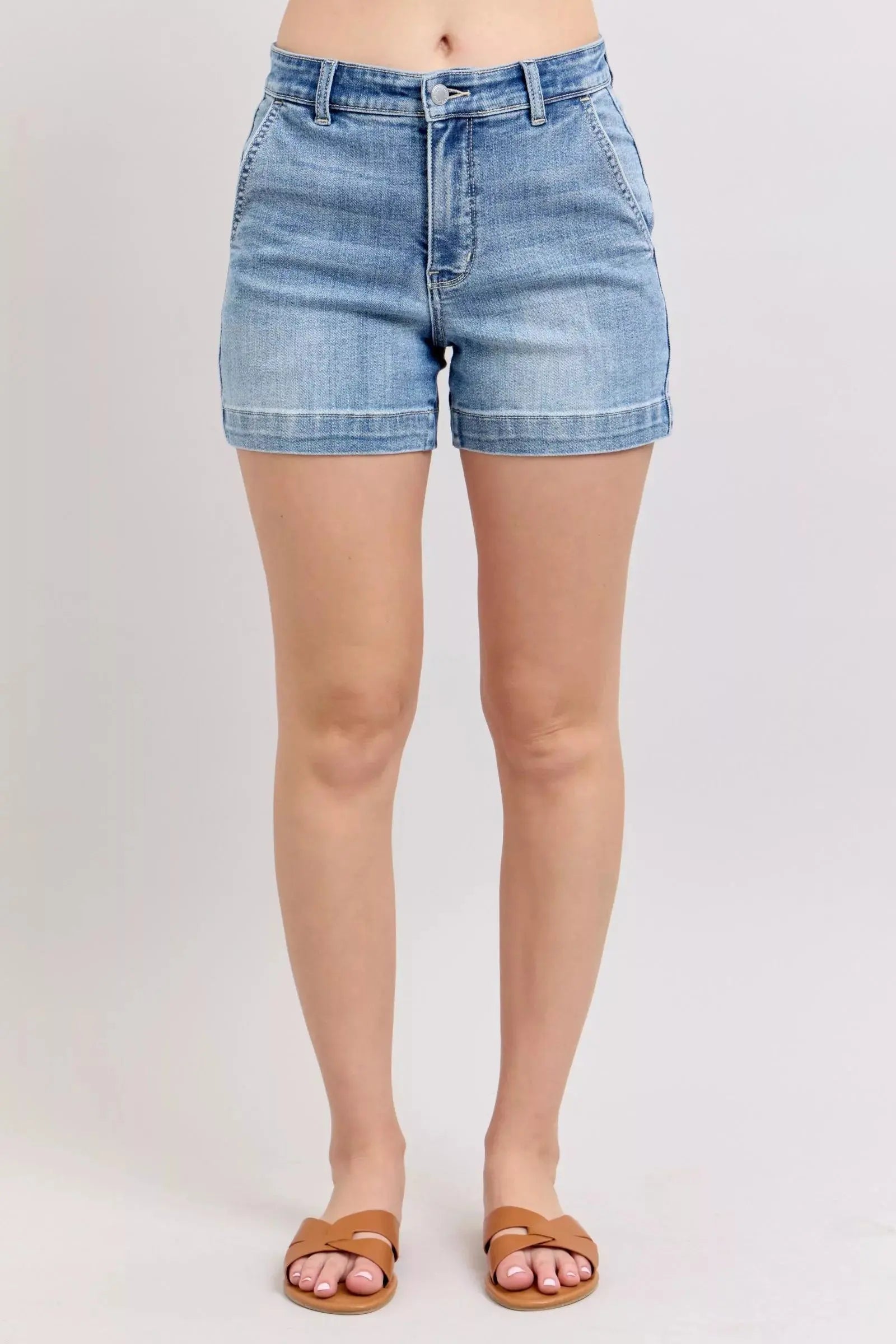 Judy Blue Jeans - Mid Rise Denim Shorts - Be Bliss Boutique