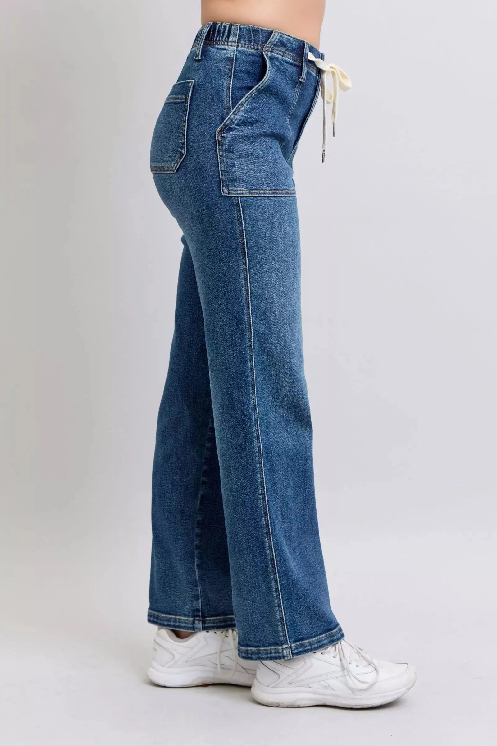 Judy Blue Jeans - Drawstring Straight Jeans with Pockets - Be Bliss Boutique