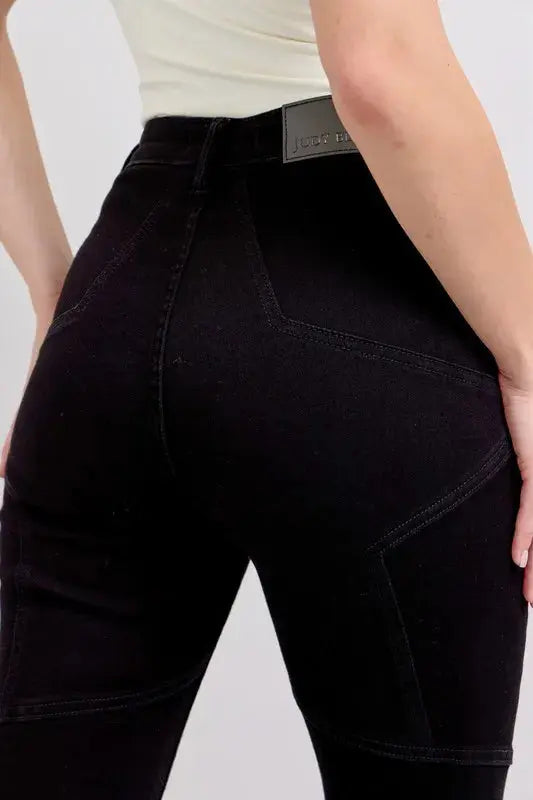 Plus Size High Waist Star Seam Detail Flare Leg Judy Blue Jeans - Be Bliss Boutique