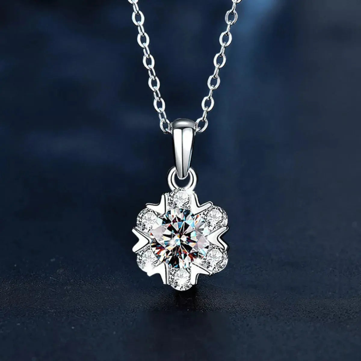 925 Sterling Silver 1 Carat Moissanite Pendant Necklace - Be Bliss Boutique