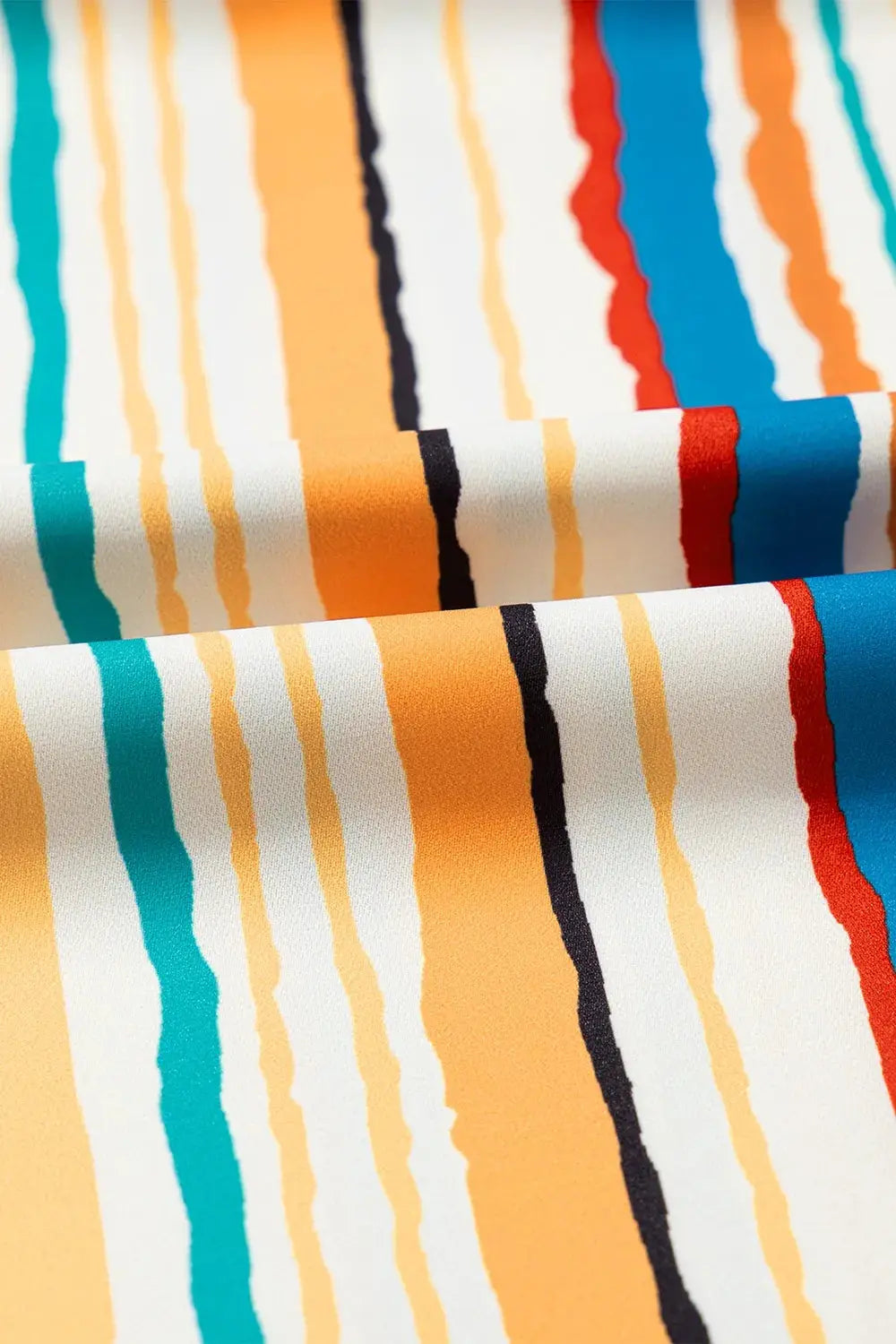 Multicolor Striped Flutter Sleeve Blouse - Be Bliss Boutique