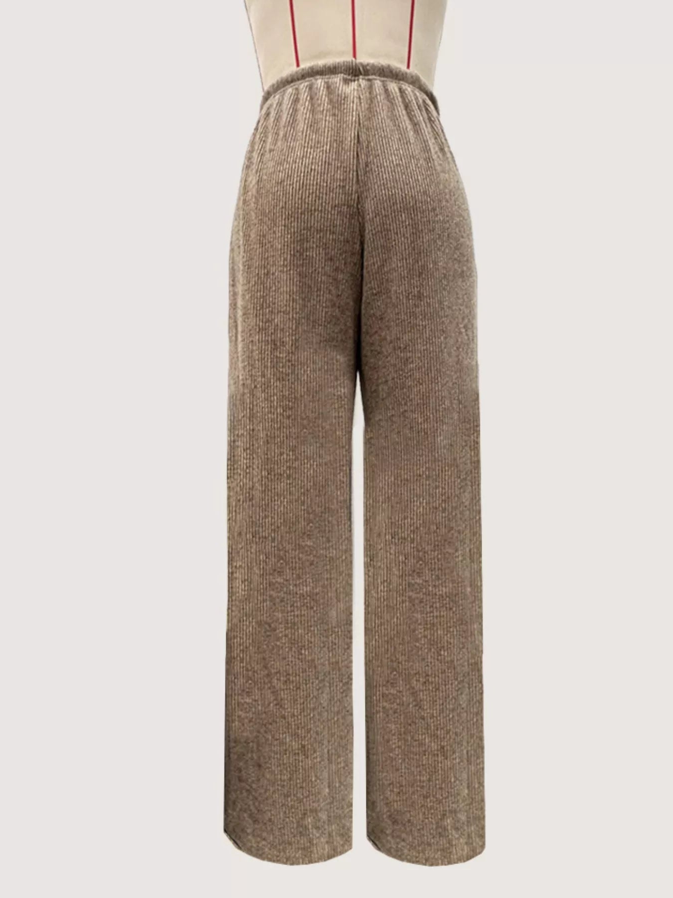 Ribbed Drawstring Wide Leg Pants - Be Bliss Boutique