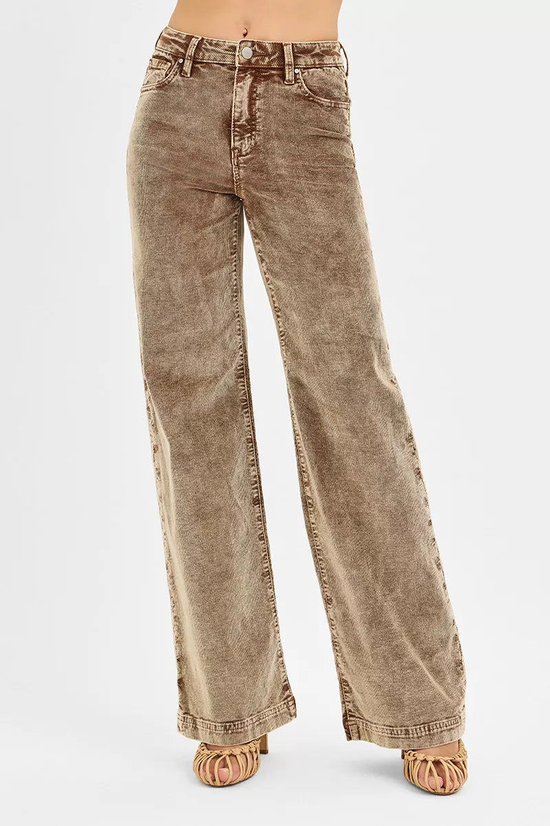 RISEN High Rise Wide Leg Corduroy Jeans - Be Bliss Boutique