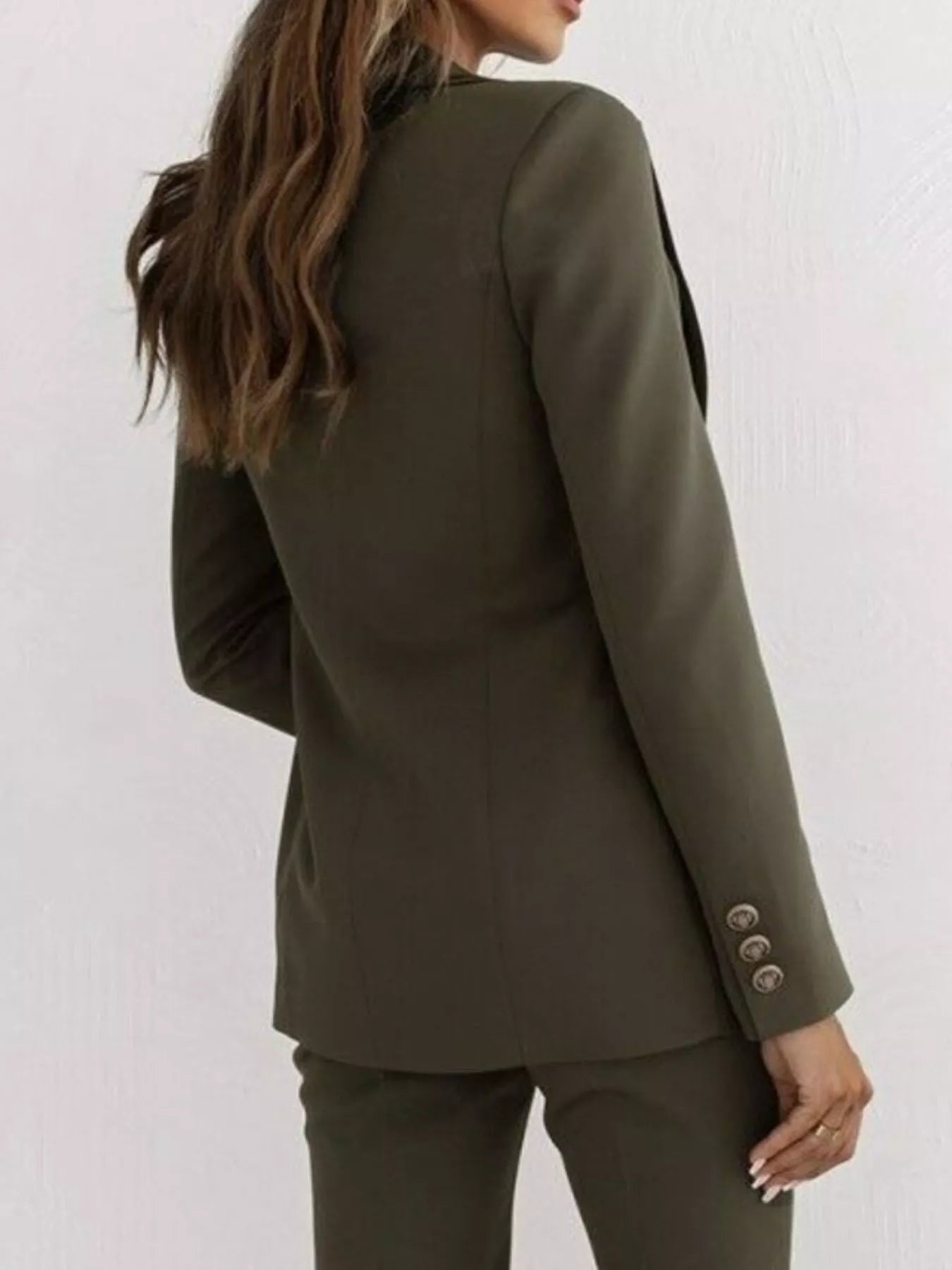 Double-Breasted Lapel Collar Blazer -  Be Bliss Boutique