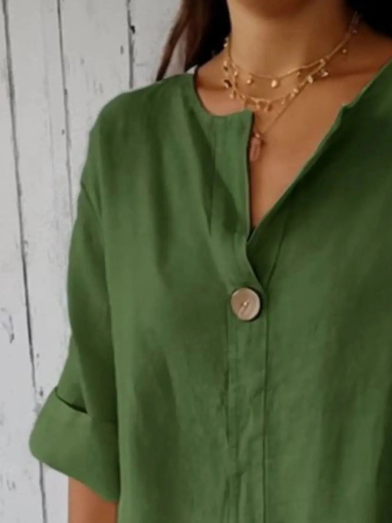 Breezy Button-Front Relaxed Linen Blouse - Be Bliss Boutique