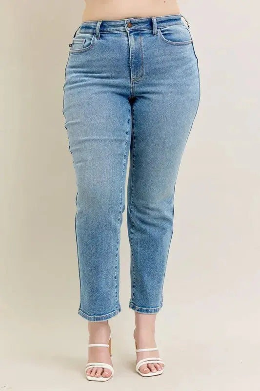 Full Size High Waist Vintage Straight Leg Judy Blue Jeans - Be Bliss Boutique