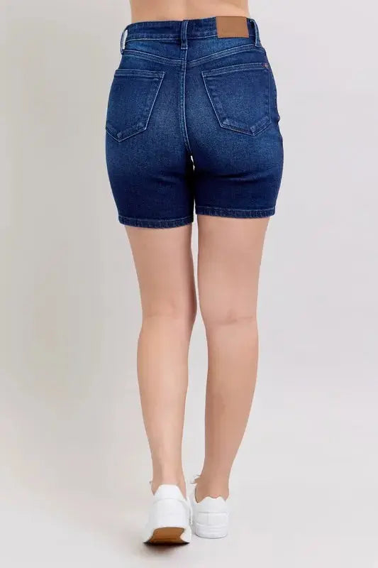 Judy Blue Full Size/Plus Size High Waist V-Front Bermuda Shorts - Be Bliss Boutique