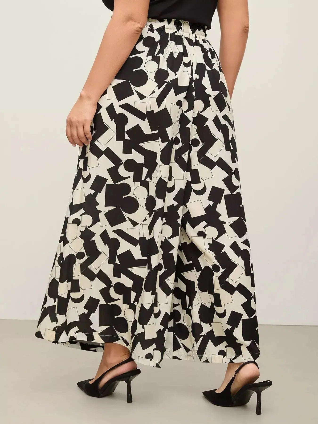 Plus Size Abstract Wide Leg Pants - Be Bliss Boutique