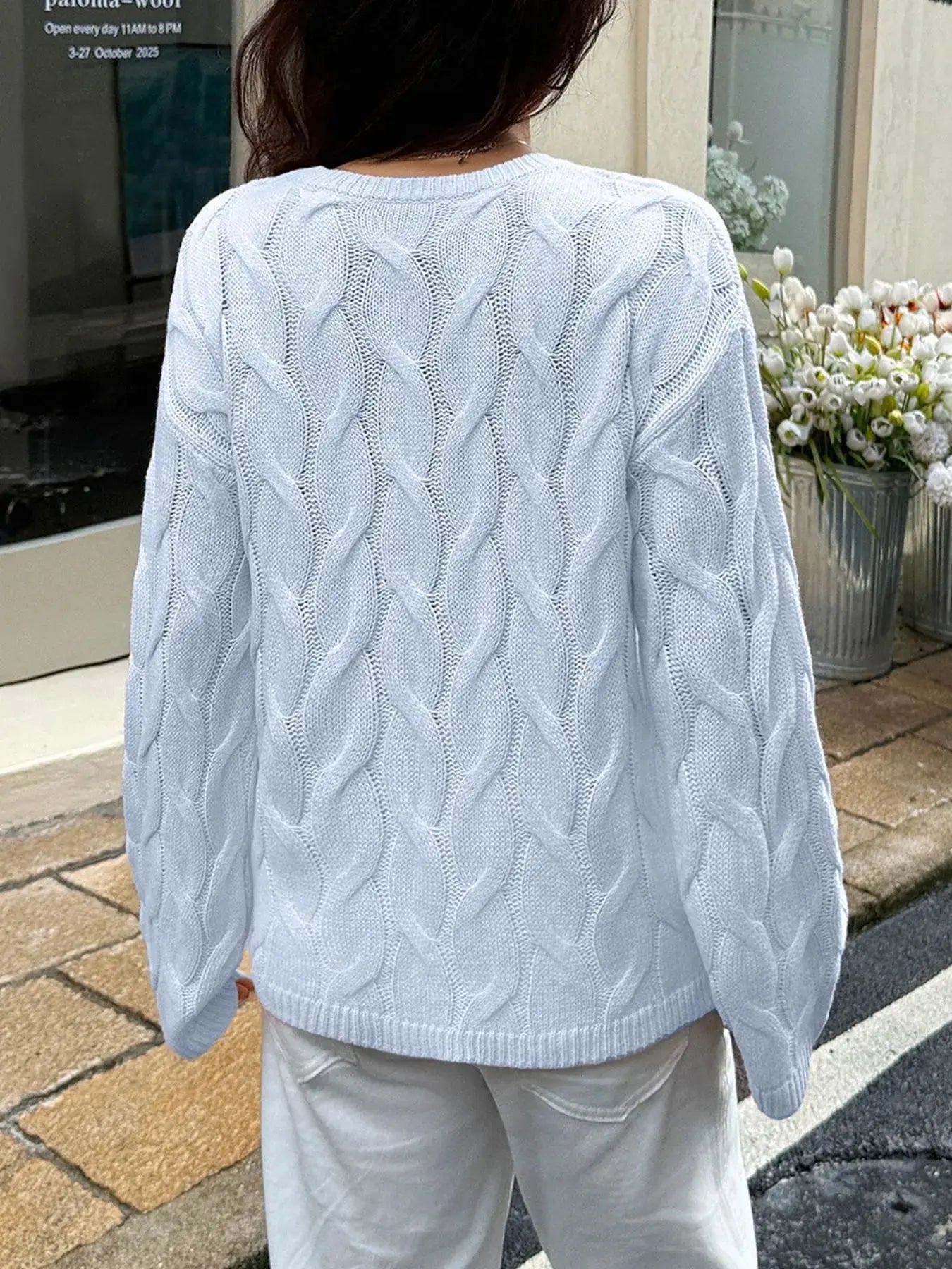 Long Sleeve Cable Knit Sweater - Be Bliss Boutique