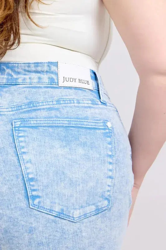 Judy Blue Jeans - Full Size Mid Rise Garment Dyed Denim Shorts - Be Bliss Boutique