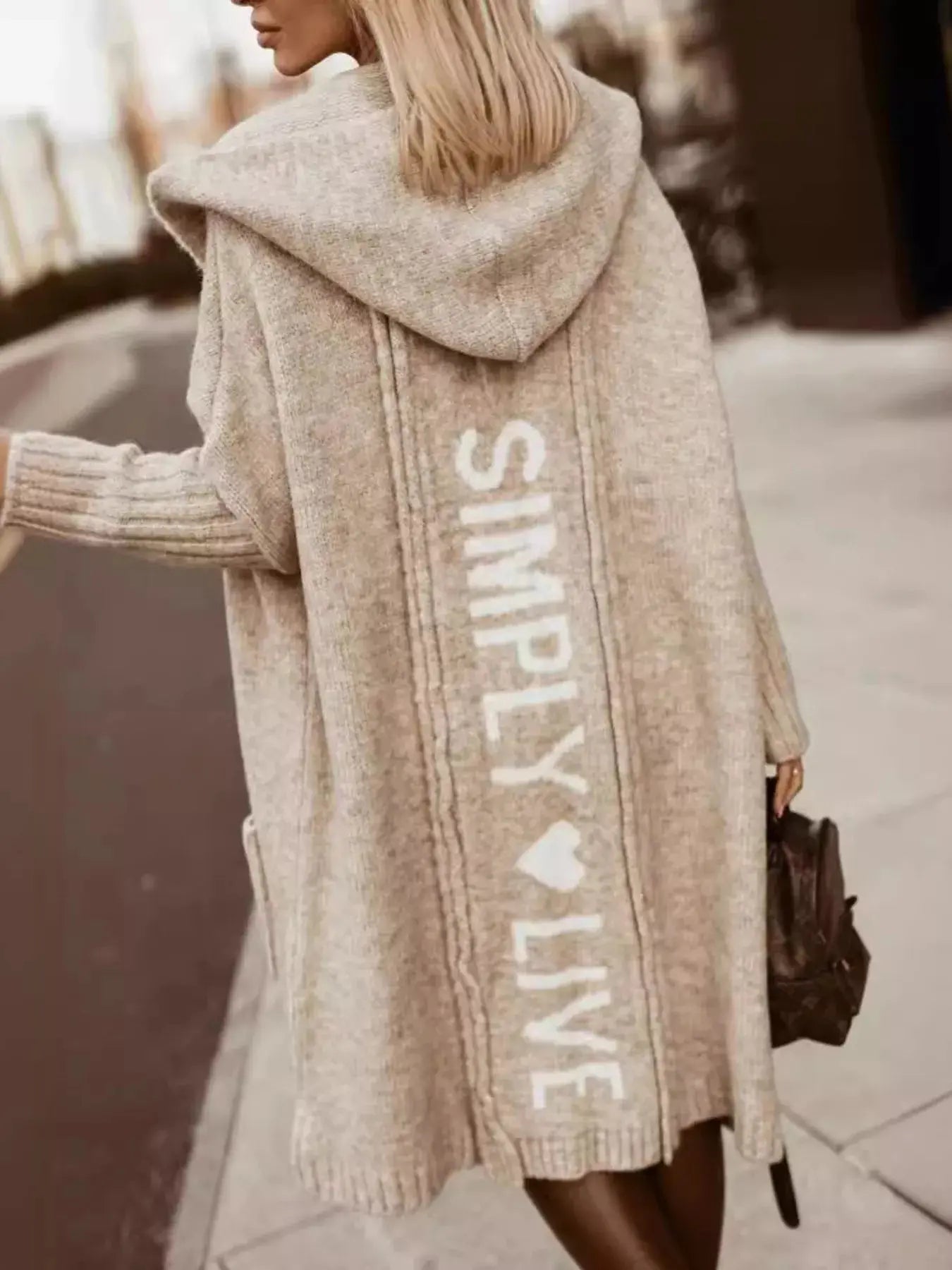 Full Size Hooded Knit Open Front Cardigan - Be Bliss Boutique