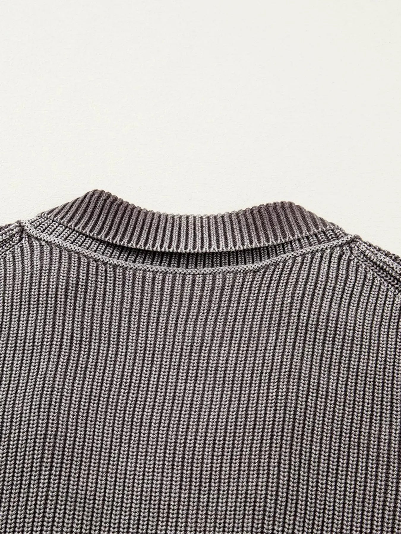 Mineral Wash Exposed Seam Patchwork Open Knit Cardigan - Be Bliss Boutique