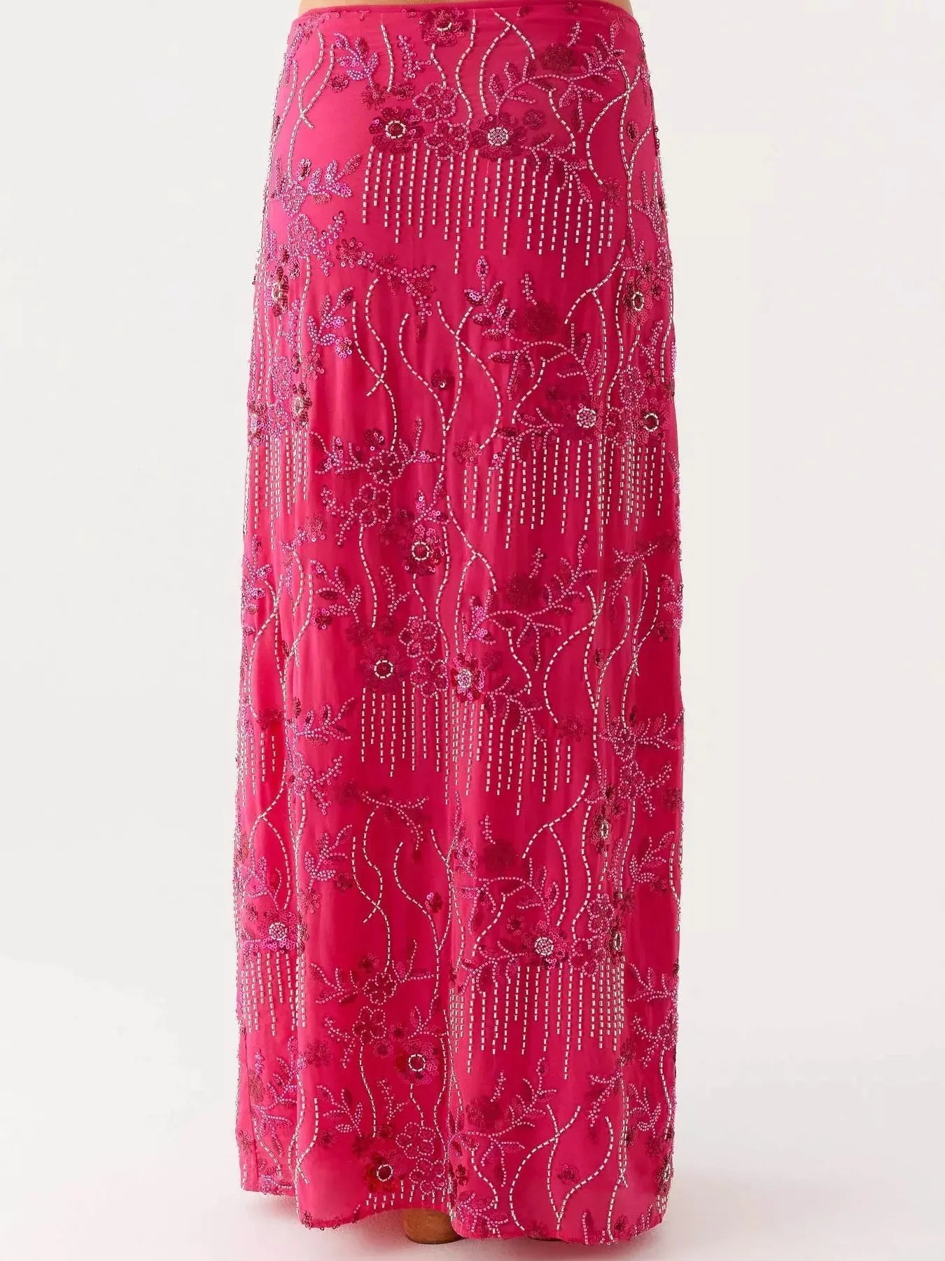 Embroidered Sequin Maxi Skirt - Be Bliss Boutique