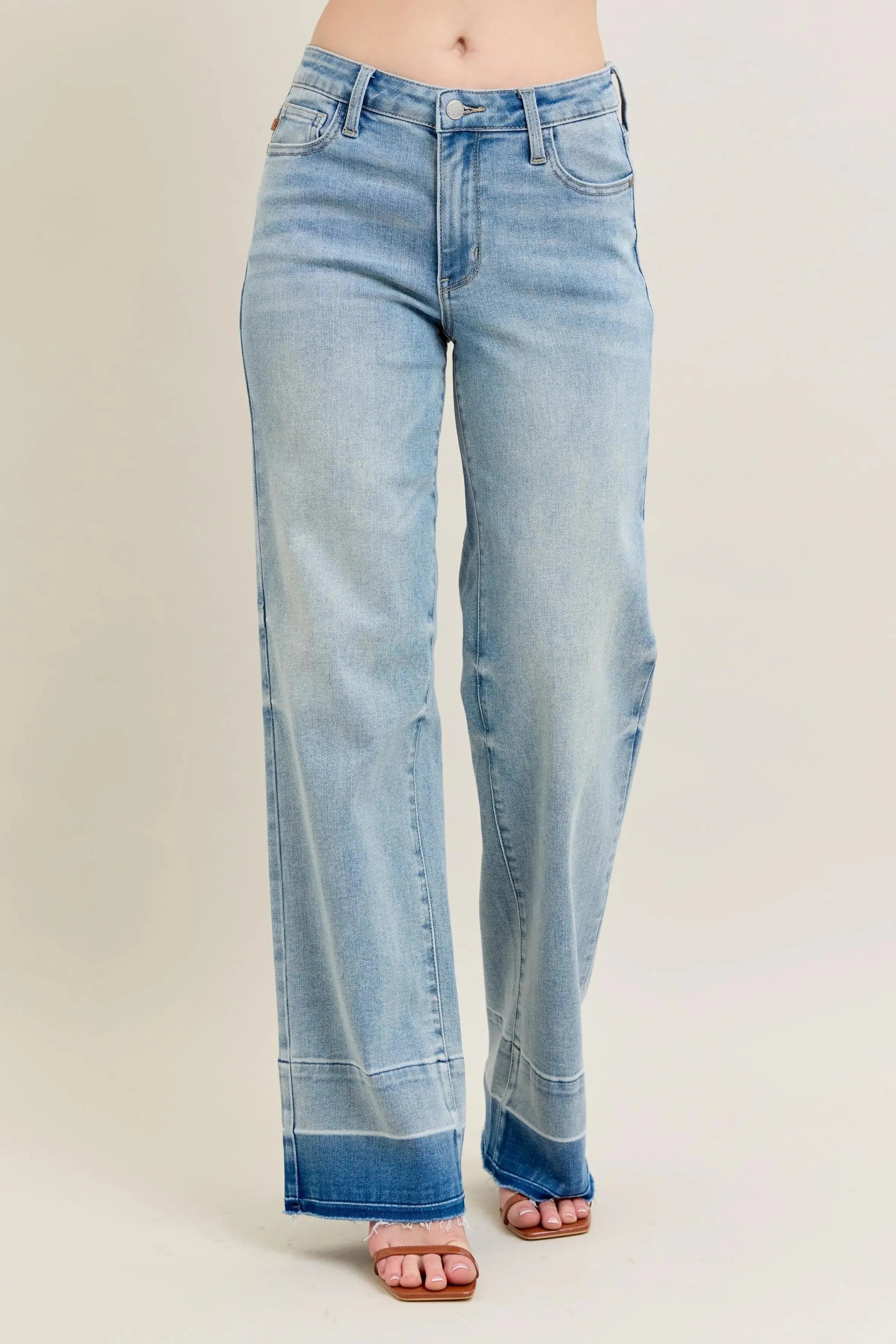 Judy Blue Jeans - Plus Size Mr Release Hem Wide Leg - Be Bliss Boutique