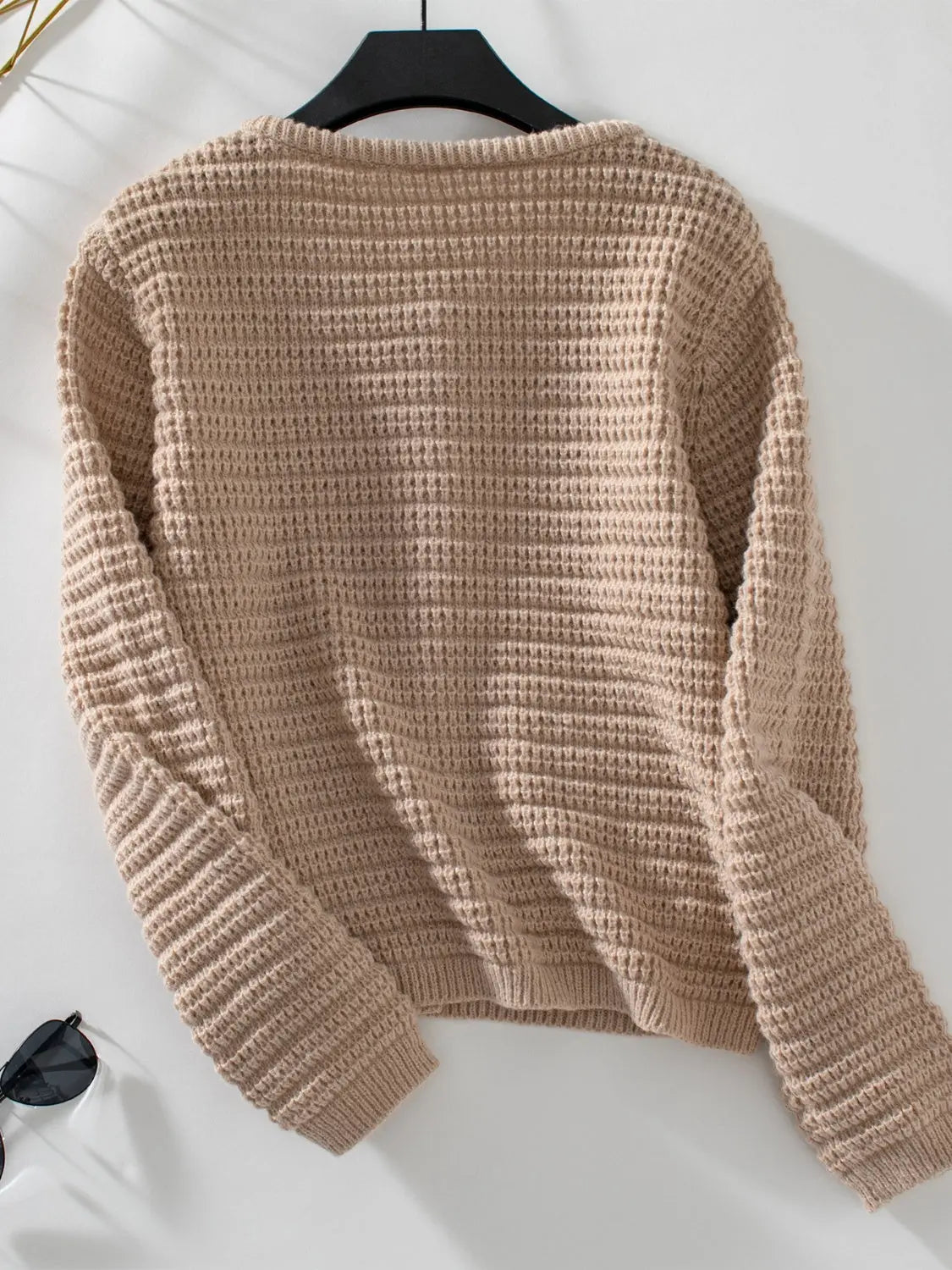 Textured Knit Button Up Long Sleeve Cardigan - Be Bliss Boutique