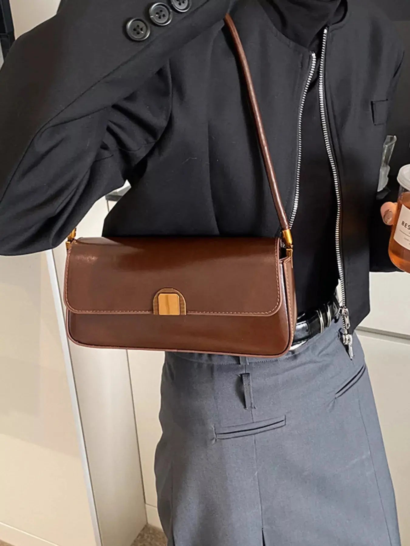 Retro Style Leather Shoulder Bag - Be Bliss Boutique