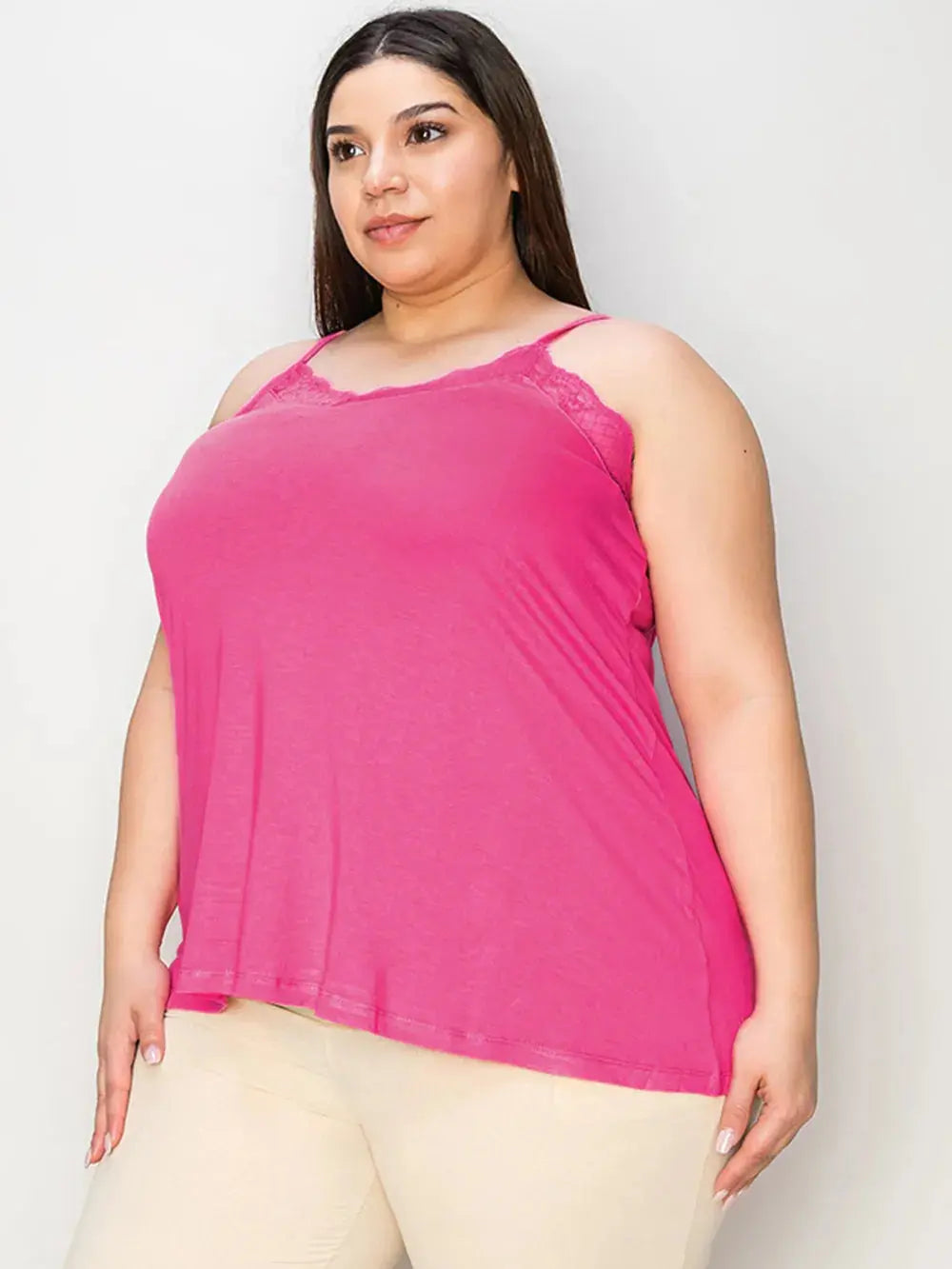 Basic Bae Lace Trim V Neck Cami Tank Top - Be Bliss Boutique