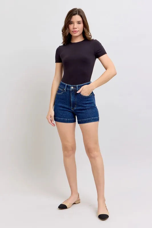 Judy Blue Full Size High Waist Tummy Control Denim Shorts - Be Bliss Boutique