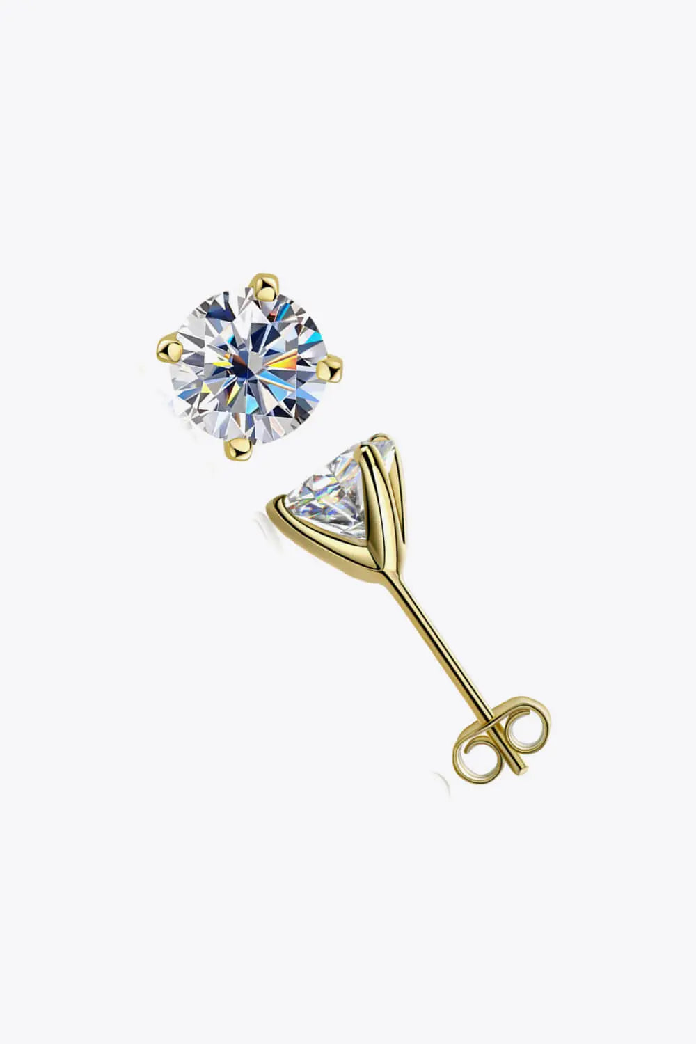 925 Sterling Silver 1 Carat Moissanite Stud Earrings - Be Bliss Boutique