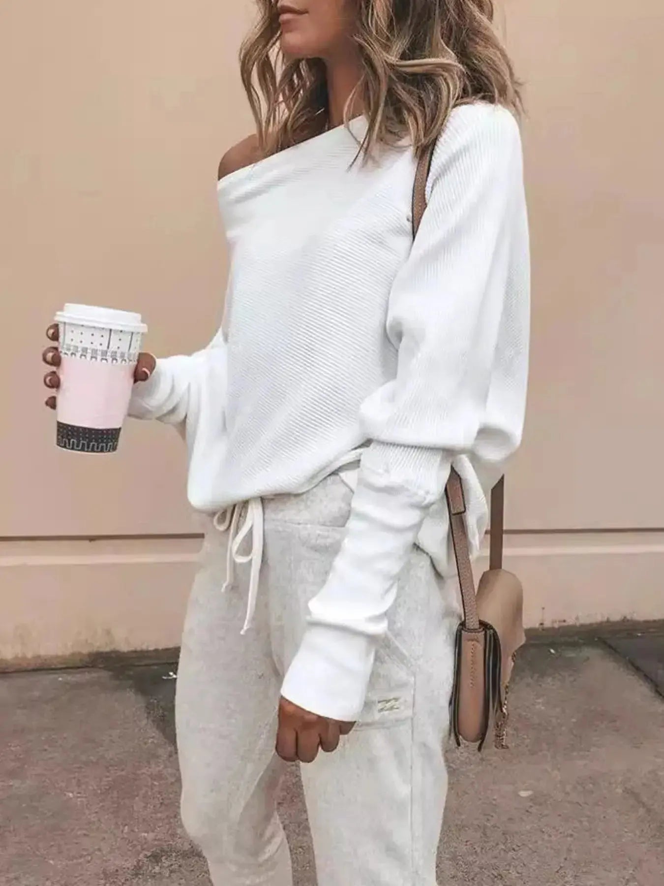 Full Size Ribbed One Shoulder Sweater - Be Bliss Boutique