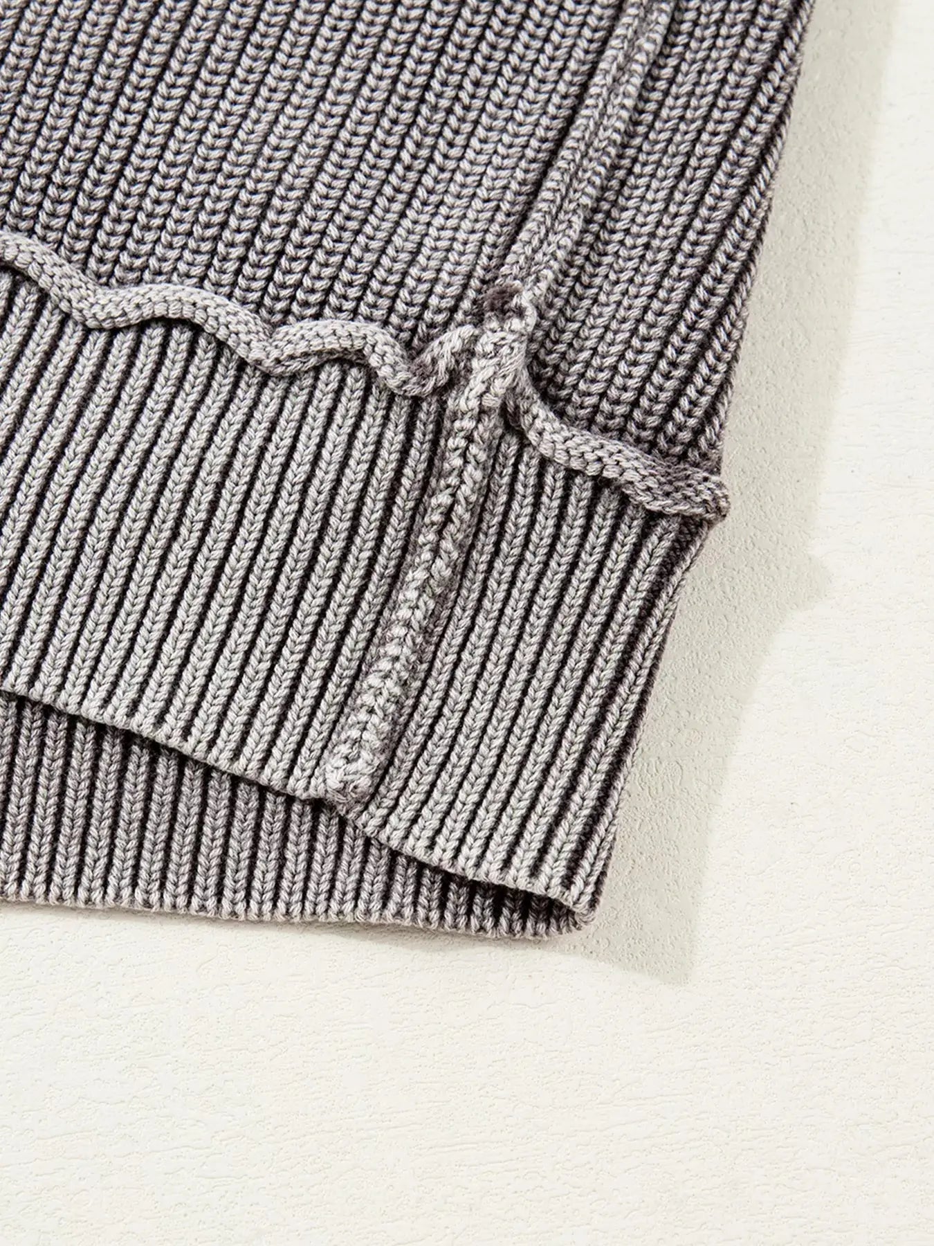 Mineral Wash Exposed Seam Patchwork Open Knit Cardigan - Be Bliss Boutique