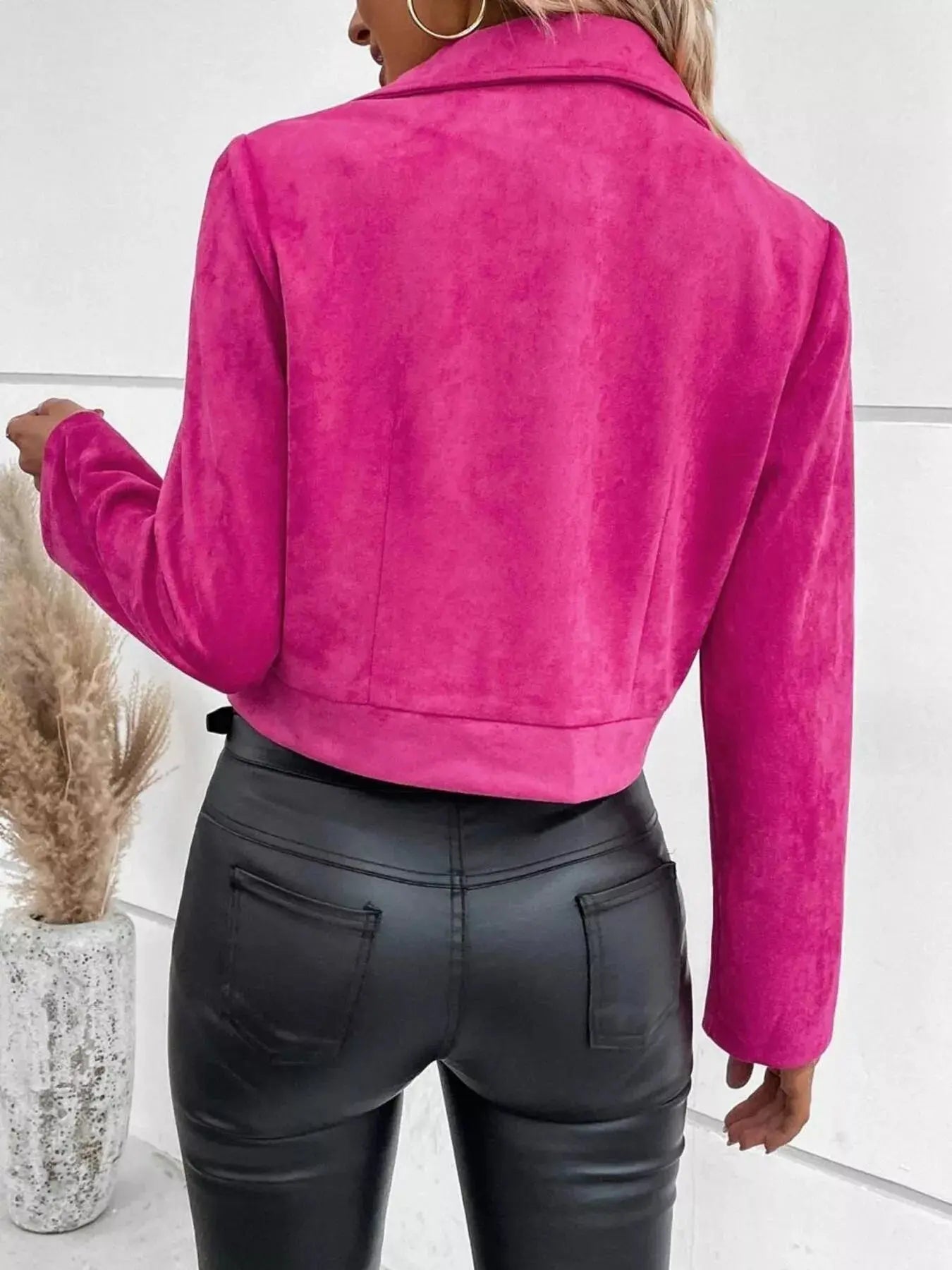 Zip Up Cropped Jacket - Be Bliss Boutique