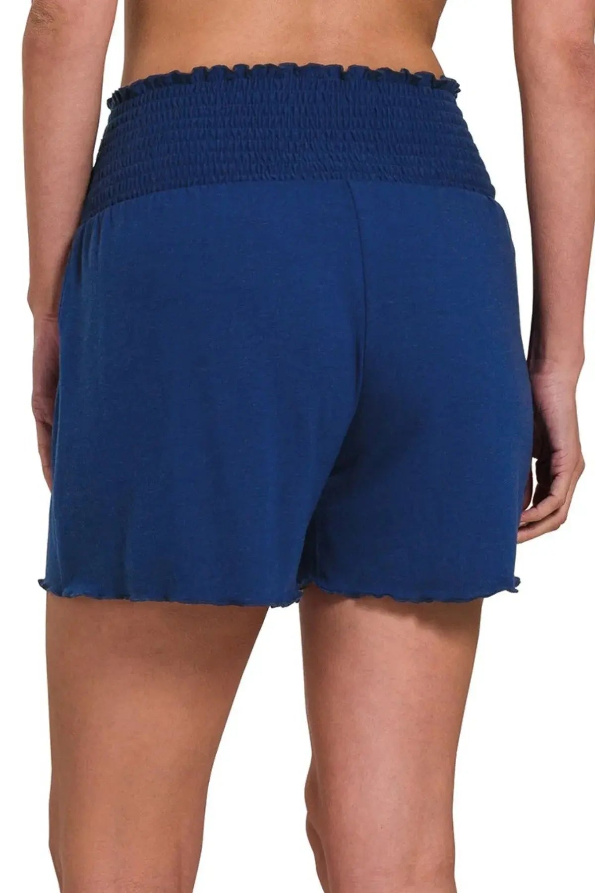 Zenana Elastic Waist Smocked Shorts - Be Bliss Boutique