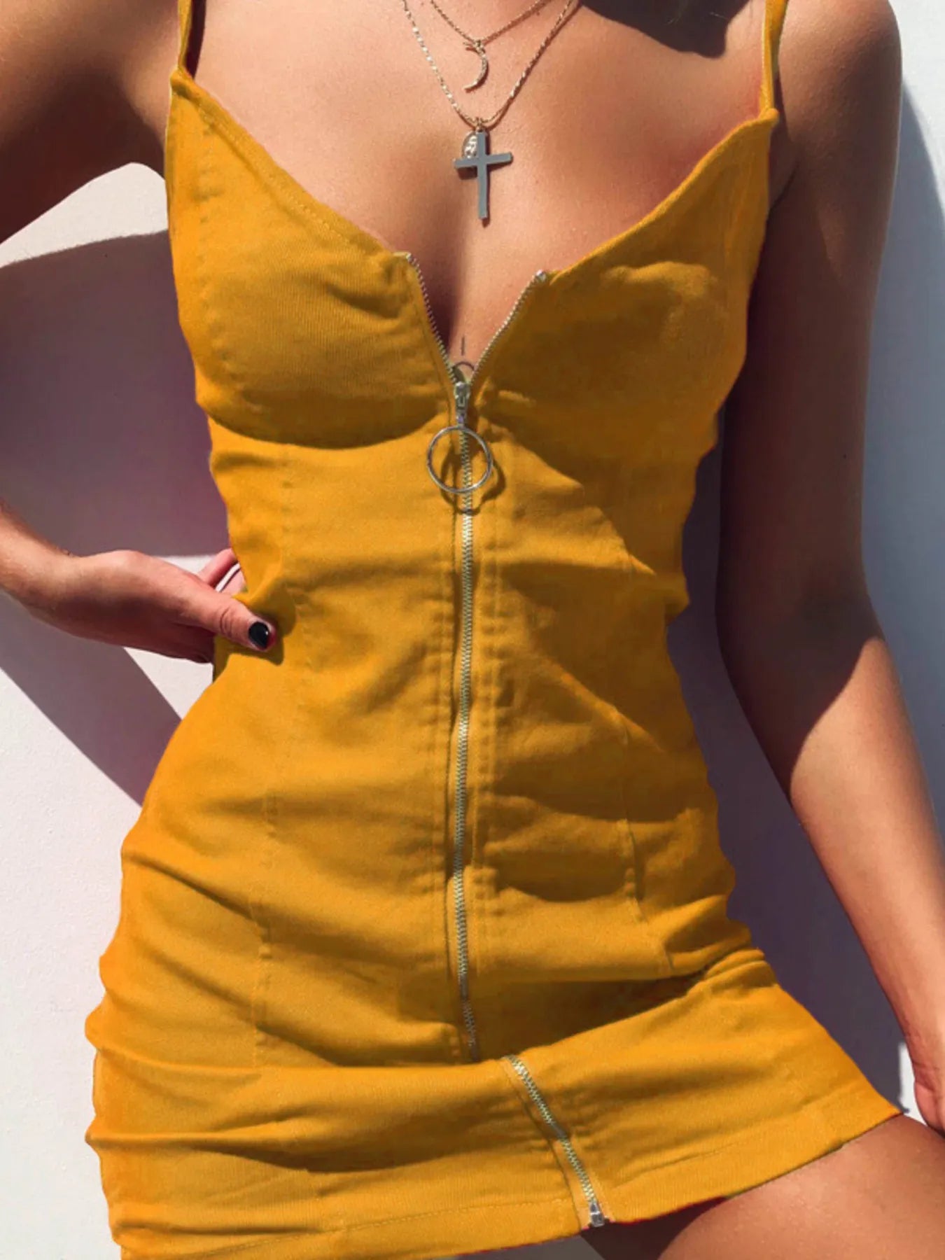 Zip-Front Bodycon Mini Dress – Plus Size - Be Bliss Boutique