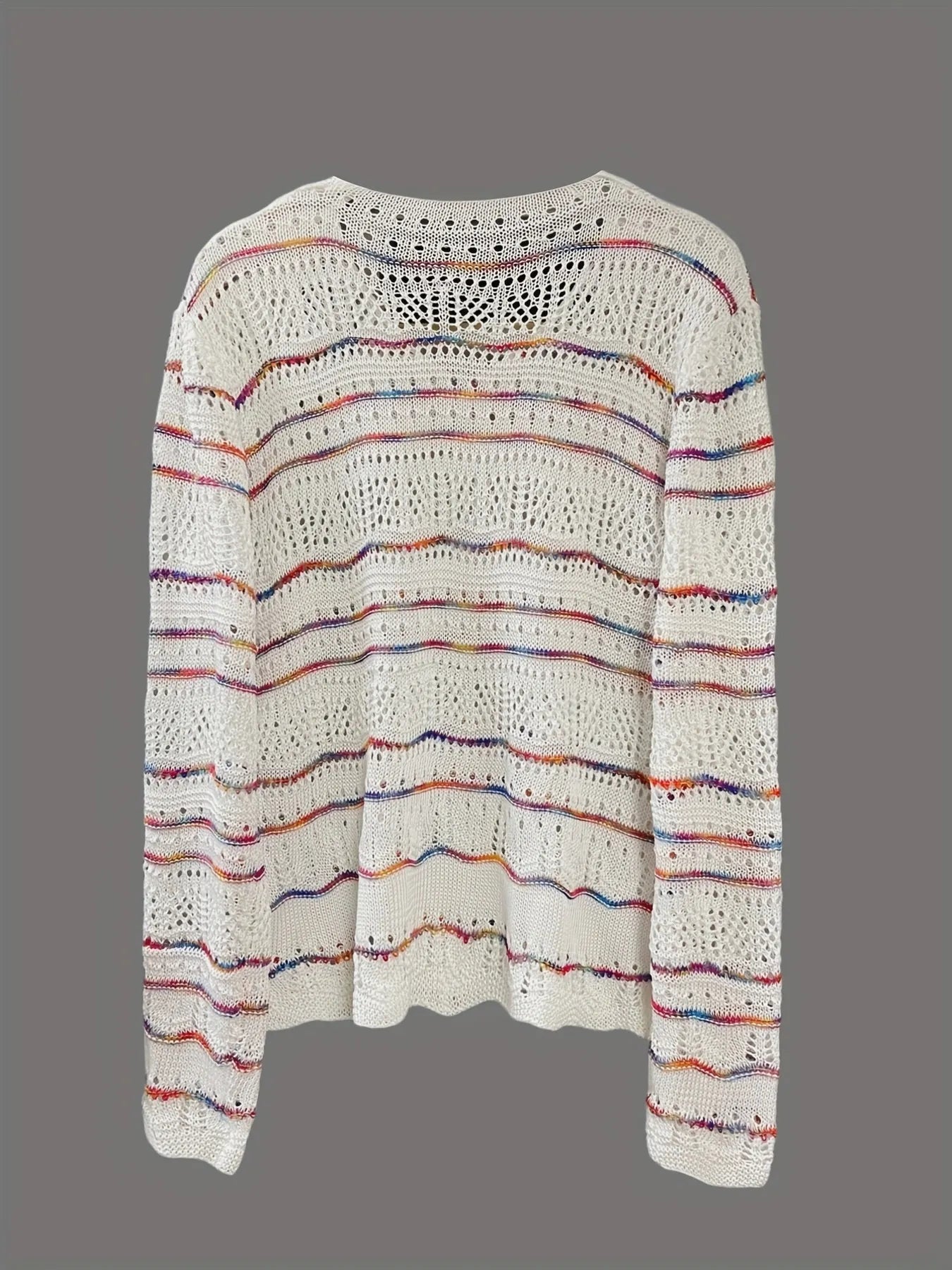 Openwork Long Sleeve Knit Top - Be Bliss Boutique