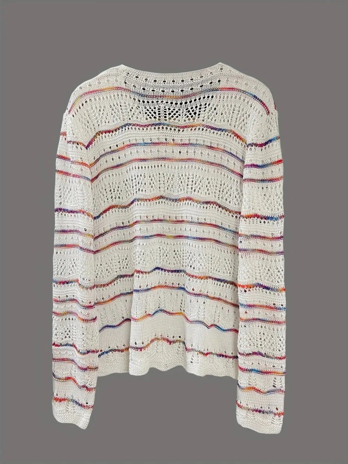 Openwork Long Sleeve Knit Top - Be Bliss Boutique