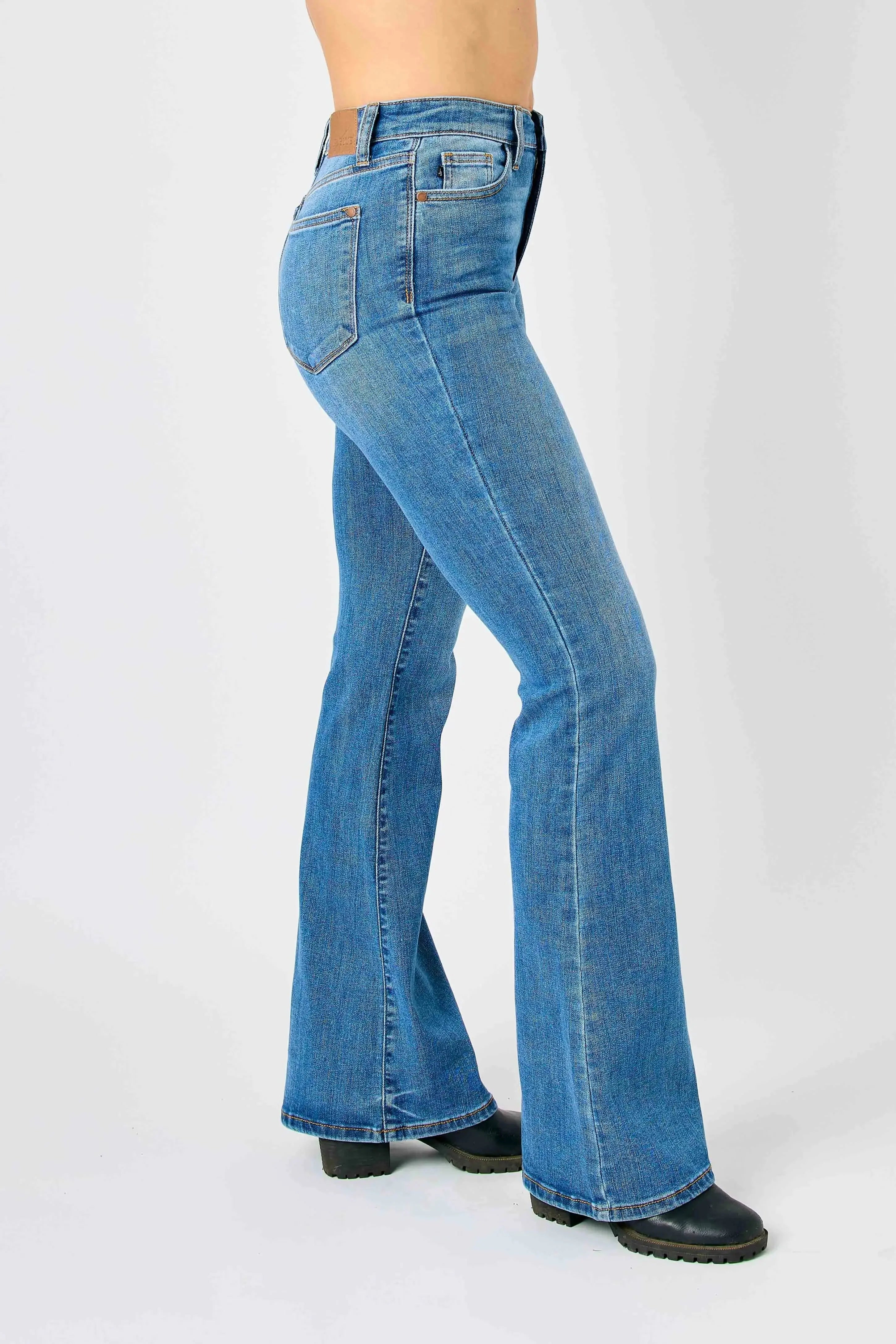 High Waist Classic Flare Judy Blue Jeans – Full & Plus Size - Be Bliss Boutique