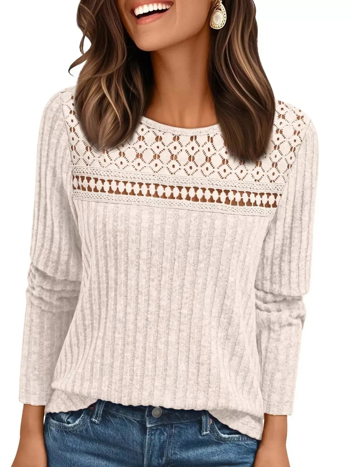 Ribbed Long Sleeve T Shirt - Be Bliss Boutique
