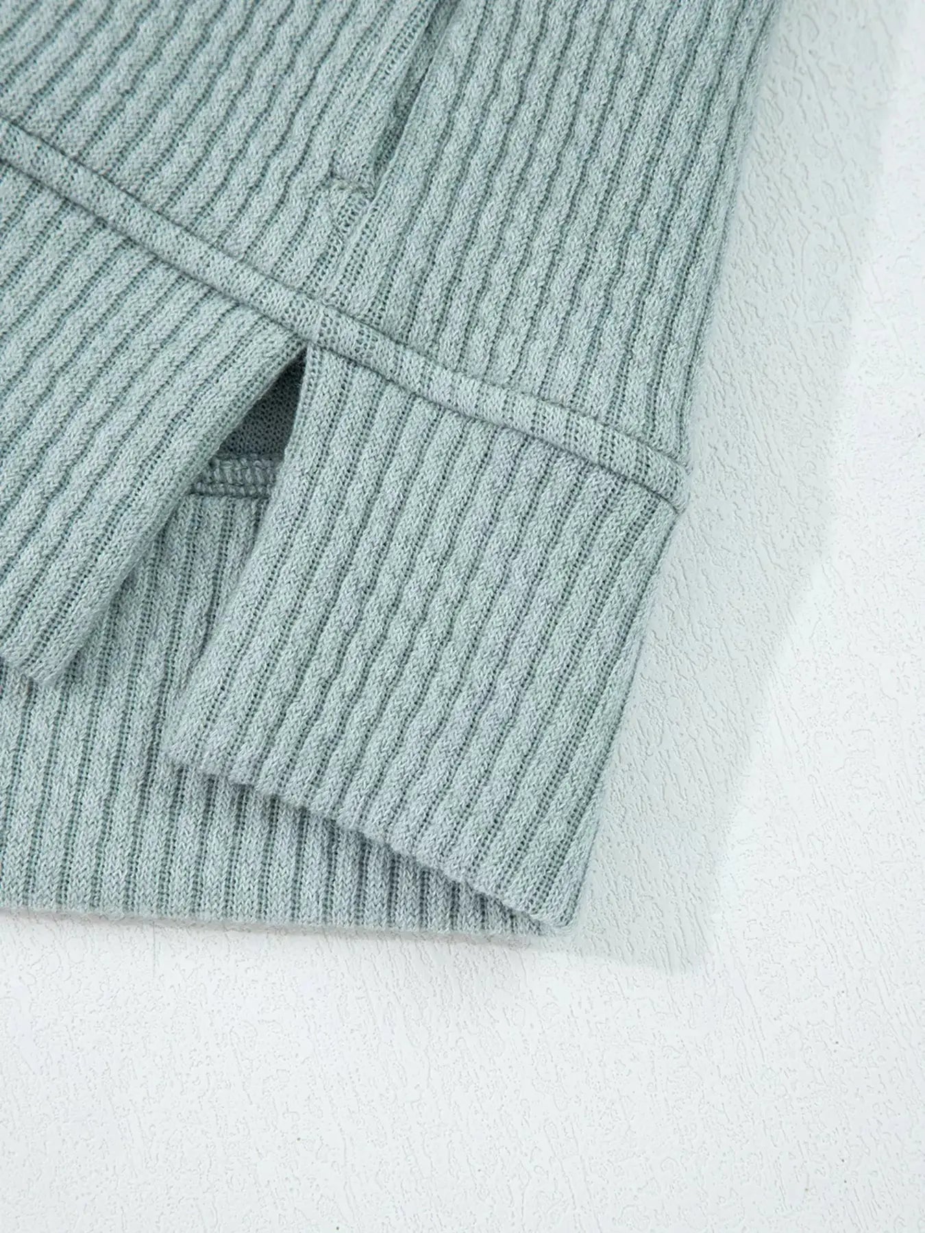 Ribbed Knit Drop Shoulder Hoodie - Be Bliss Boutique